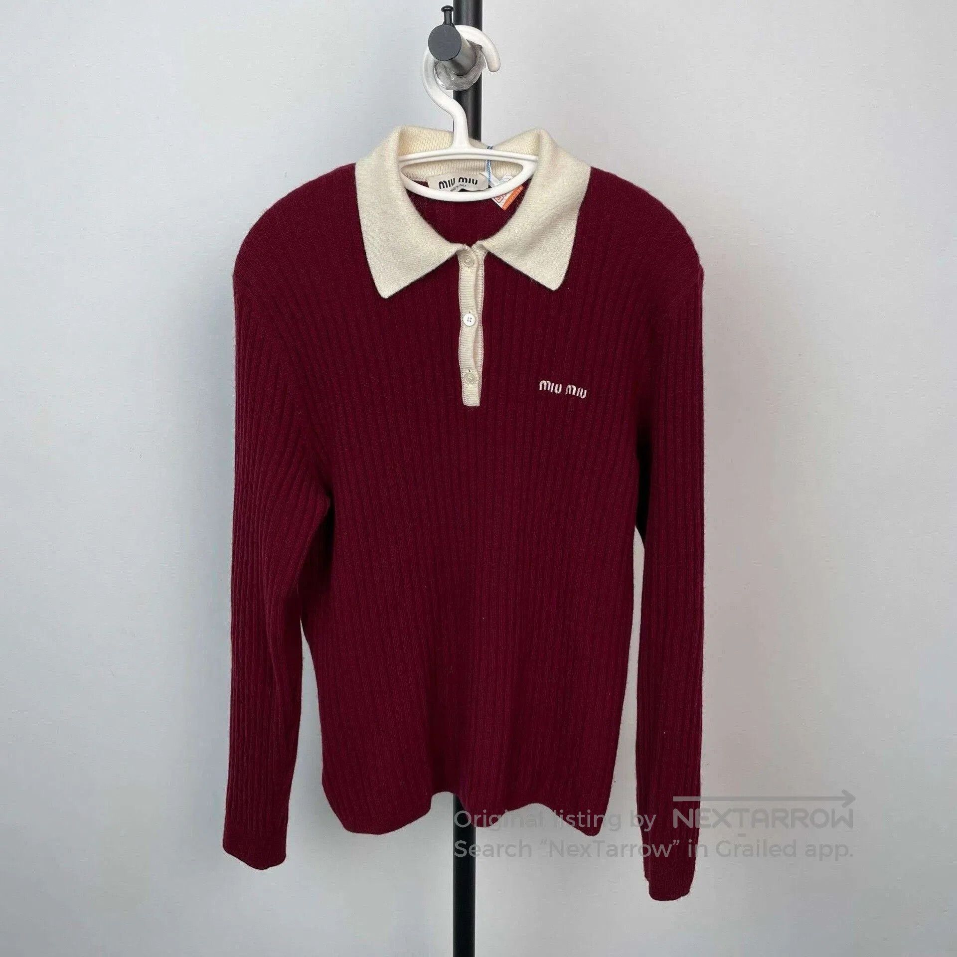 Miu Miu Miu Miu Red Polo Knit Top. Size M / US 6-8 / IT 42-44 - 1 Thumbnail