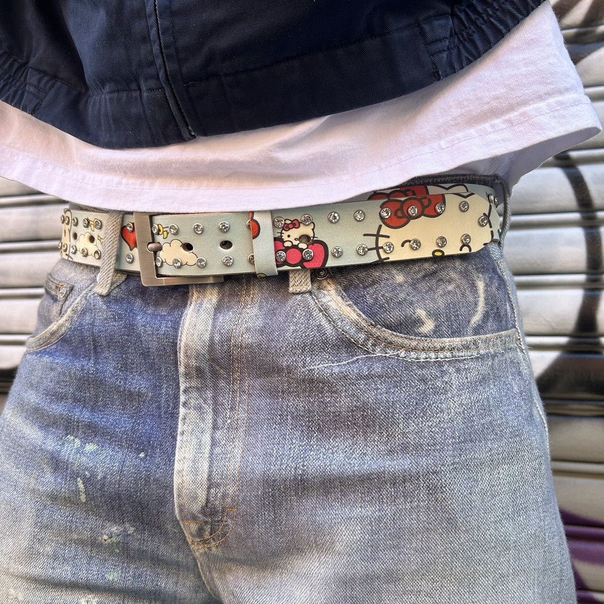 Ed Hardy × Japanese Brand Leo Ryder “Kitty” Print rhinestone leather belt Size ONE SIZE - 3 Thumbnail