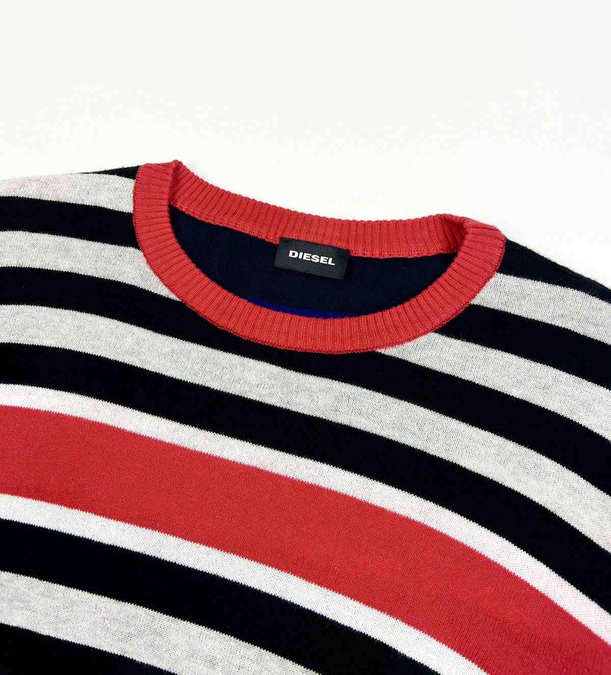Diesel × Vintage Vintage Diesel Striped Pullover Avant-Garde Sweater Y2K Size US L / EU 52-54 / 3 - 9 Thumbnail