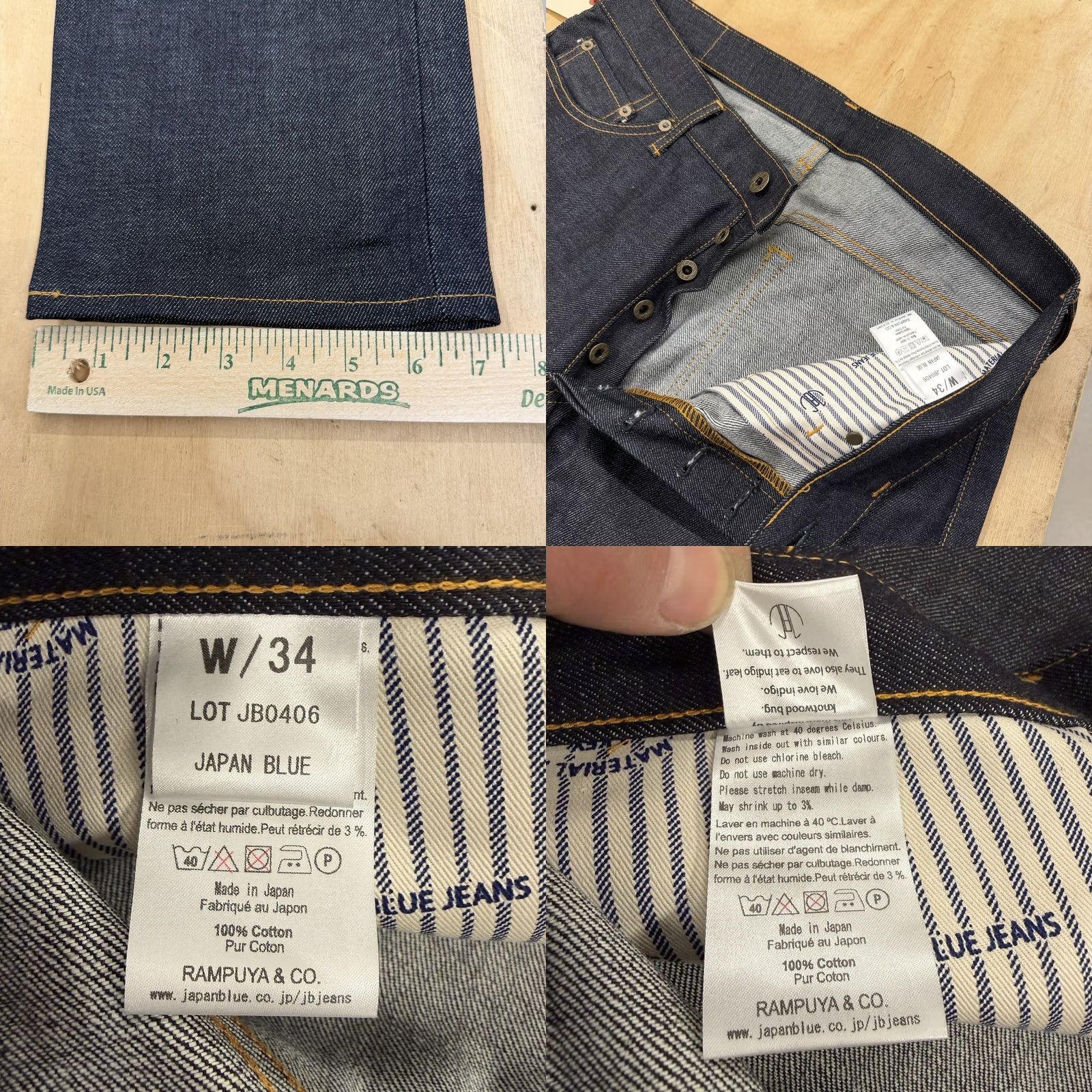 Japan Blue Japan Blue Jeans Mens Raw Selvedge Slim Tapered Denim Jeans Blue 32x35 New With Tags Size US 32 / EU 48 - 8 Thumbnail
