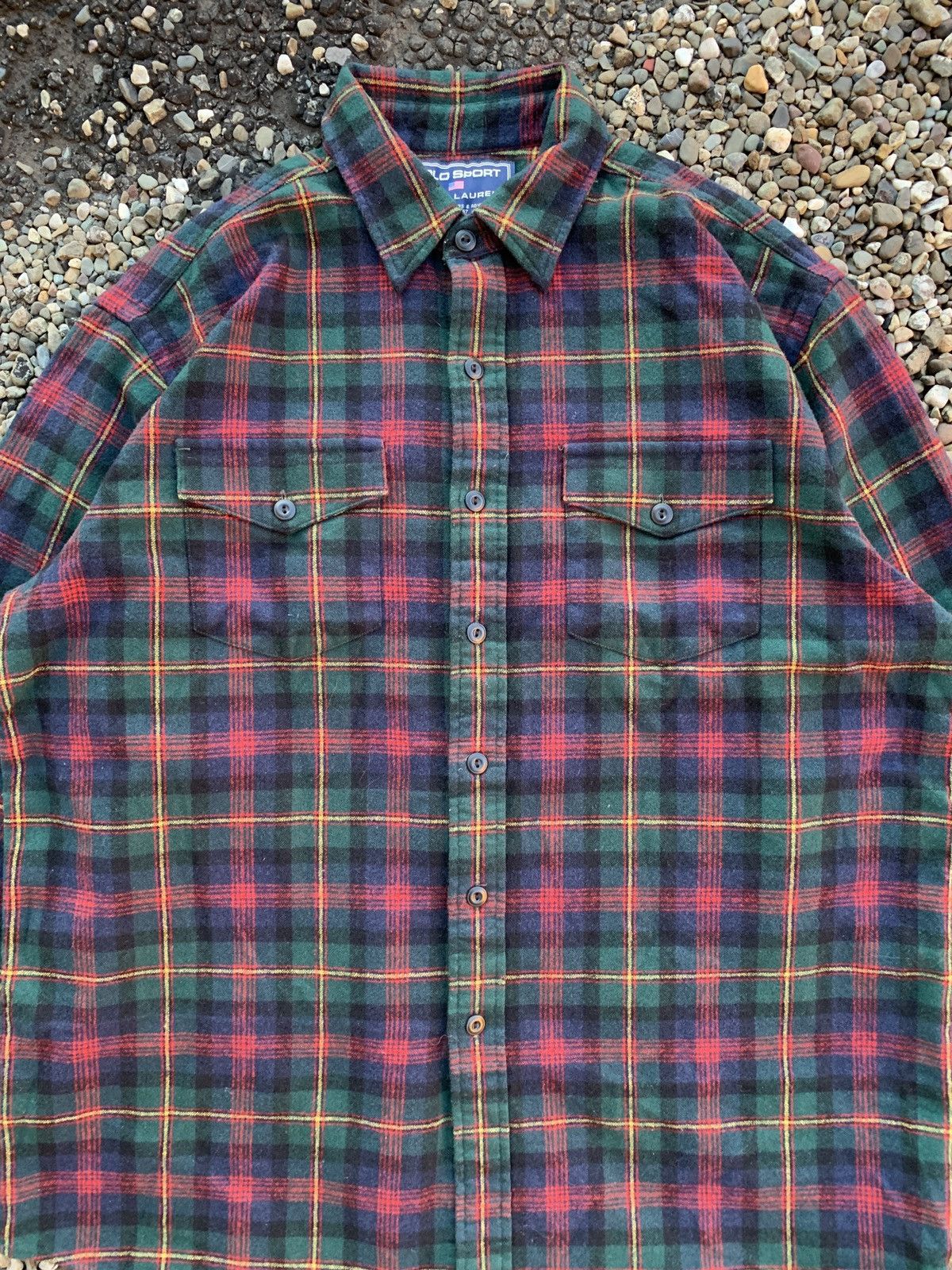 Polo Ralph Lauren Vintage Polo Sport Ralph Lauren Plaid Wool Flannel Workshirt Size US L / EU 52-54 / 3 - 2 Thumbnail
