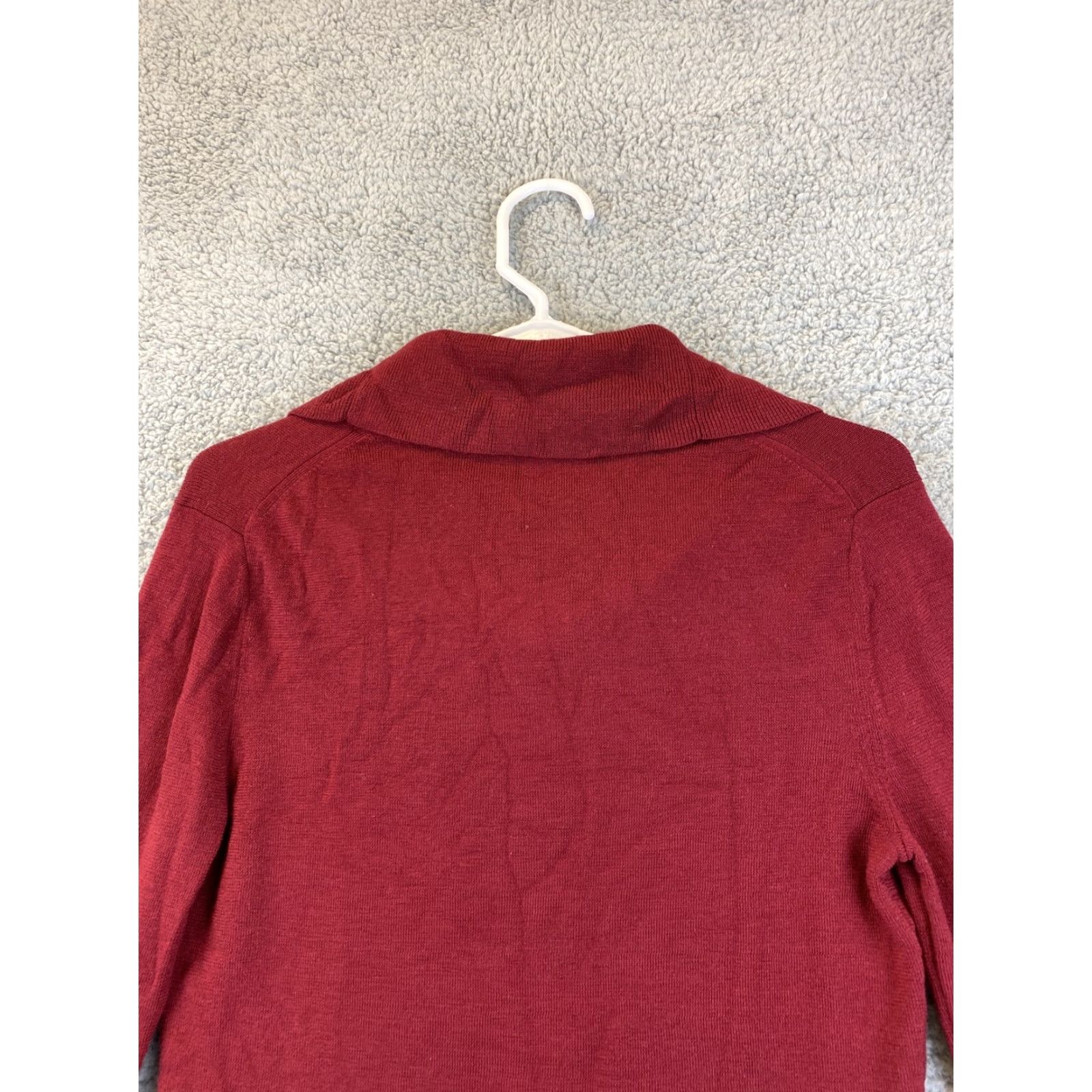 Ann Taylor Ann Taylor Loft Lounge Shirt Women’s M Maroon Cowl Neck Raglan Sleeve Pullover All Seasons Knit Top Size M / US 6-8 / IT 42-44 - 7 Thumbnail