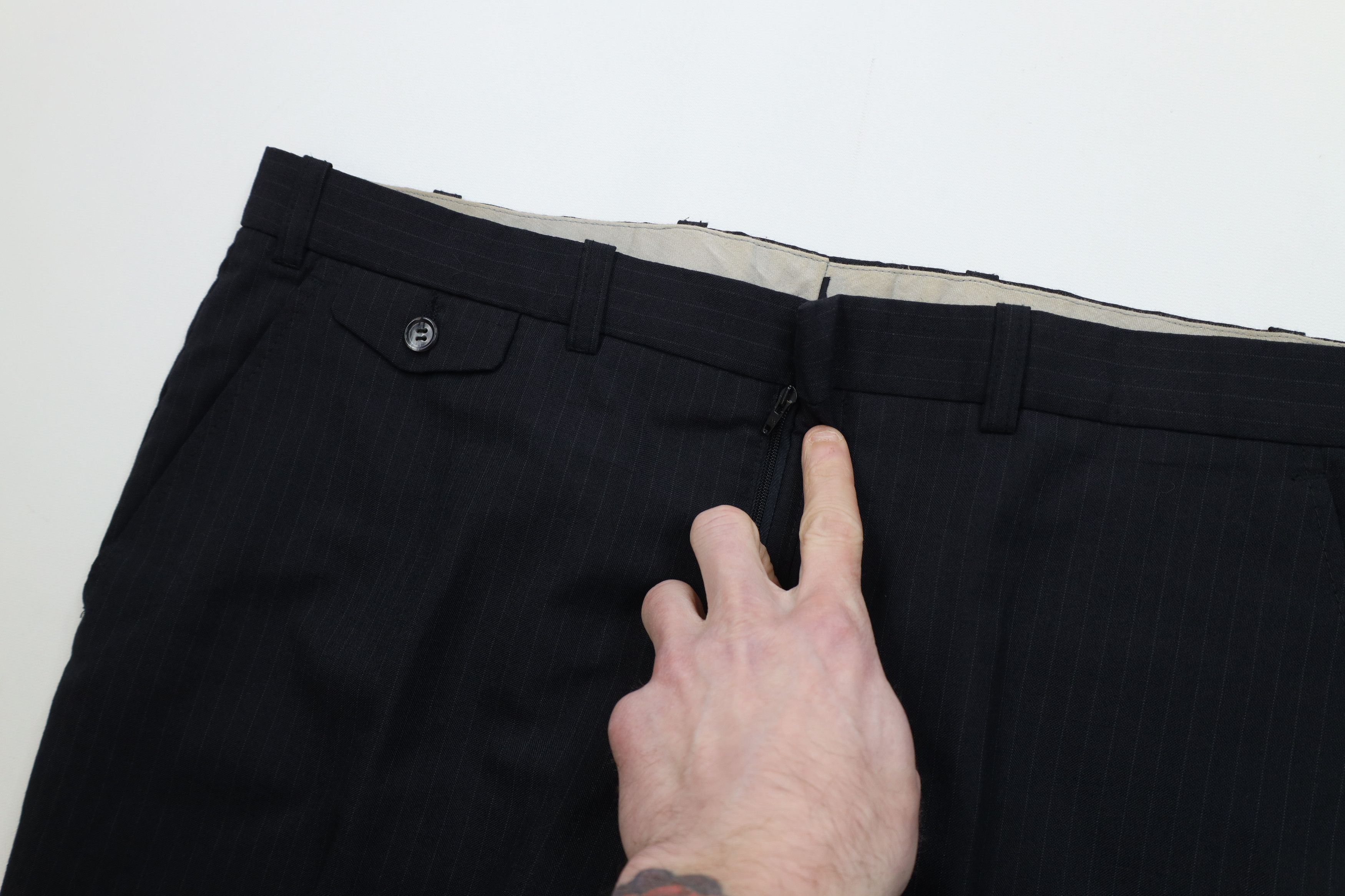 Vintage Vintage 70s Streetwear Pinstriped Wide Leg Chino Pants Size US 38 / EU 54 - 7 Thumbnail