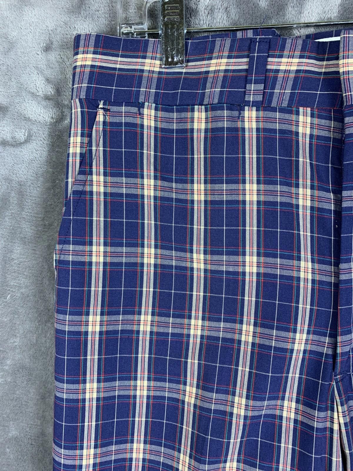 Brooks Brothers Vintage Brooks Brothers Hi Waist Dress Pants Blue Plaid (282 Size US 32 / EU 48 - 5 Thumbnail