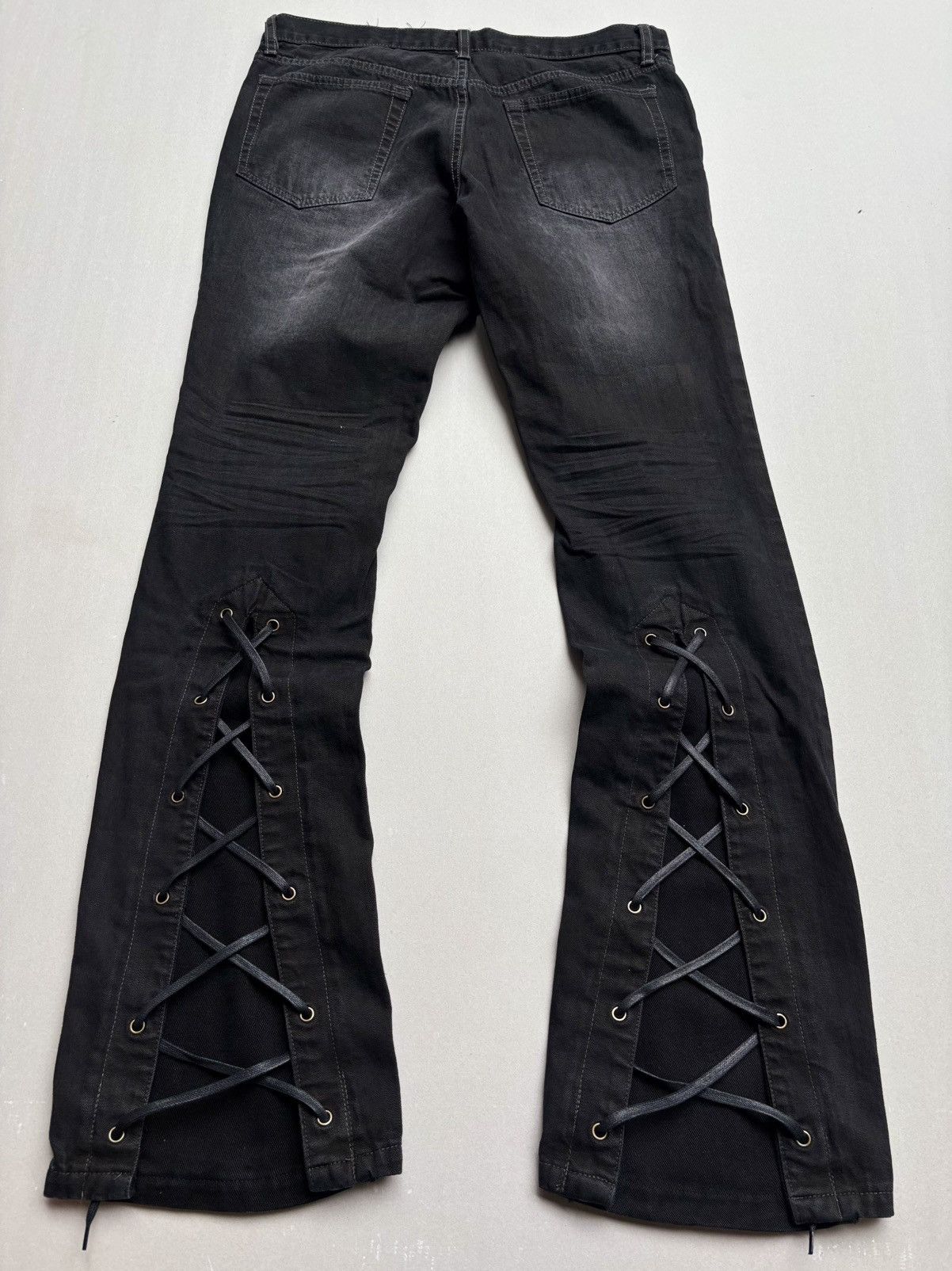 Japanese Brand John lawrence sullivan lace up flare jeans Size US 30 / EU 46 - 5 Thumbnail