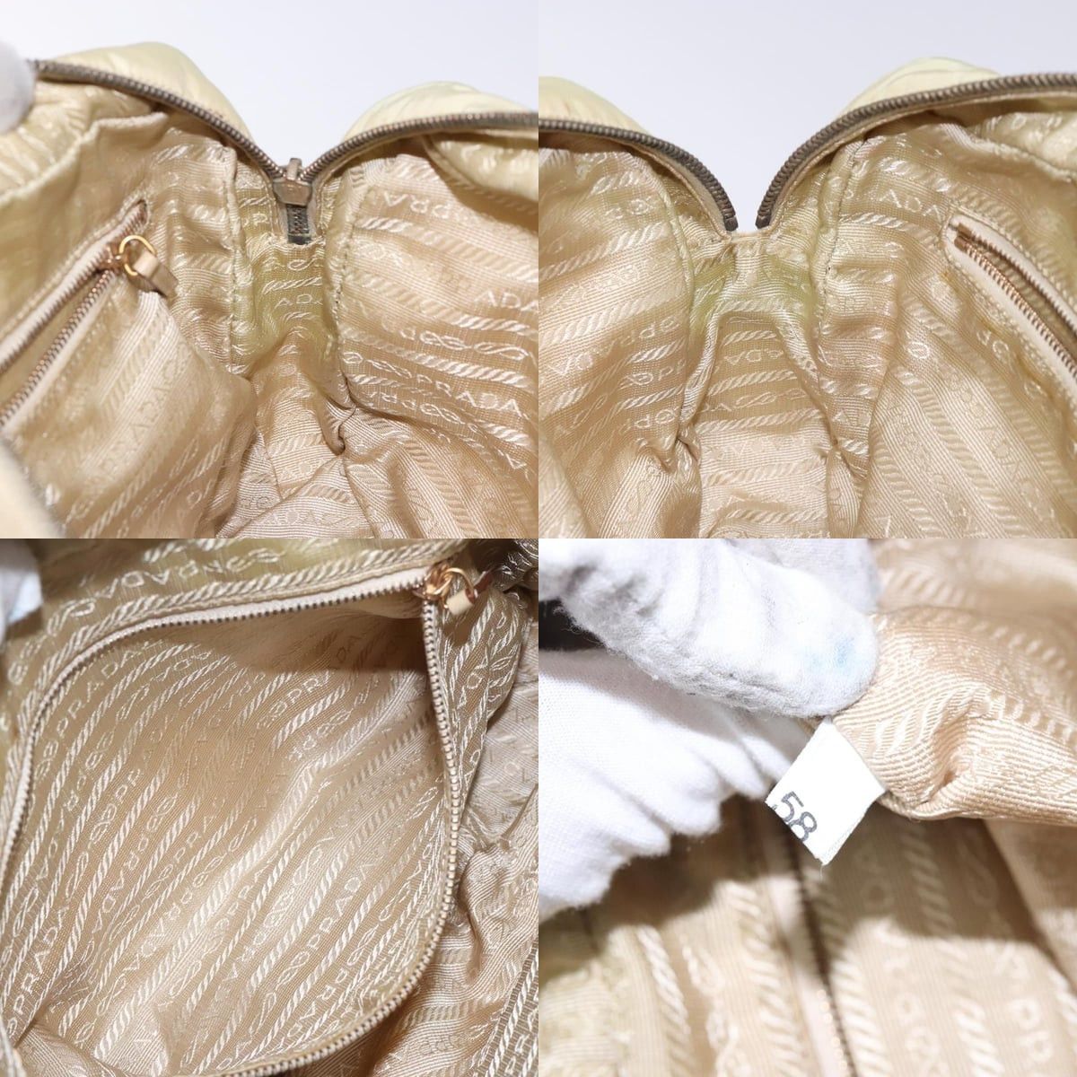 Prada PRADA Hand Bag Nylon Beige Gold Size ONE SIZE - 12 Thumbnail