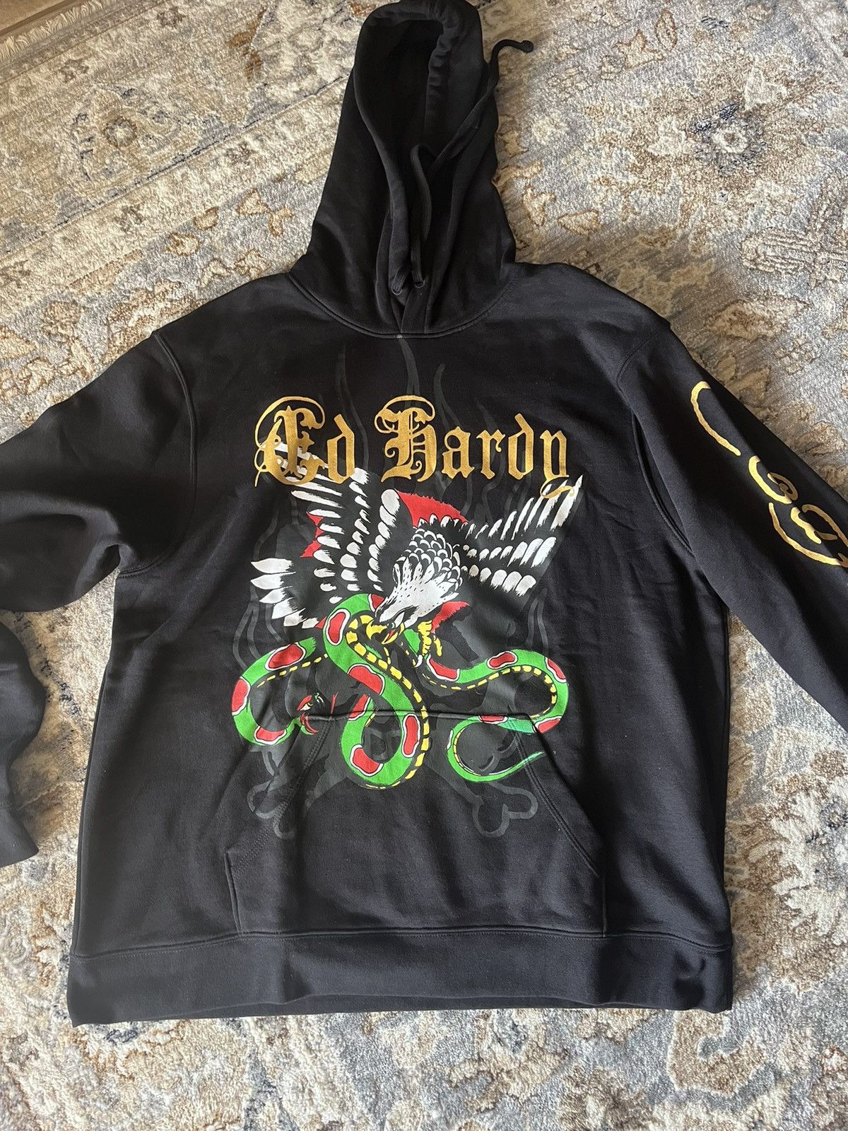 Ed Hardy Mens XL Eagle Snake Skull Flame Y2K Size US XL / EU 56 / 4 - 3 Thumbnail