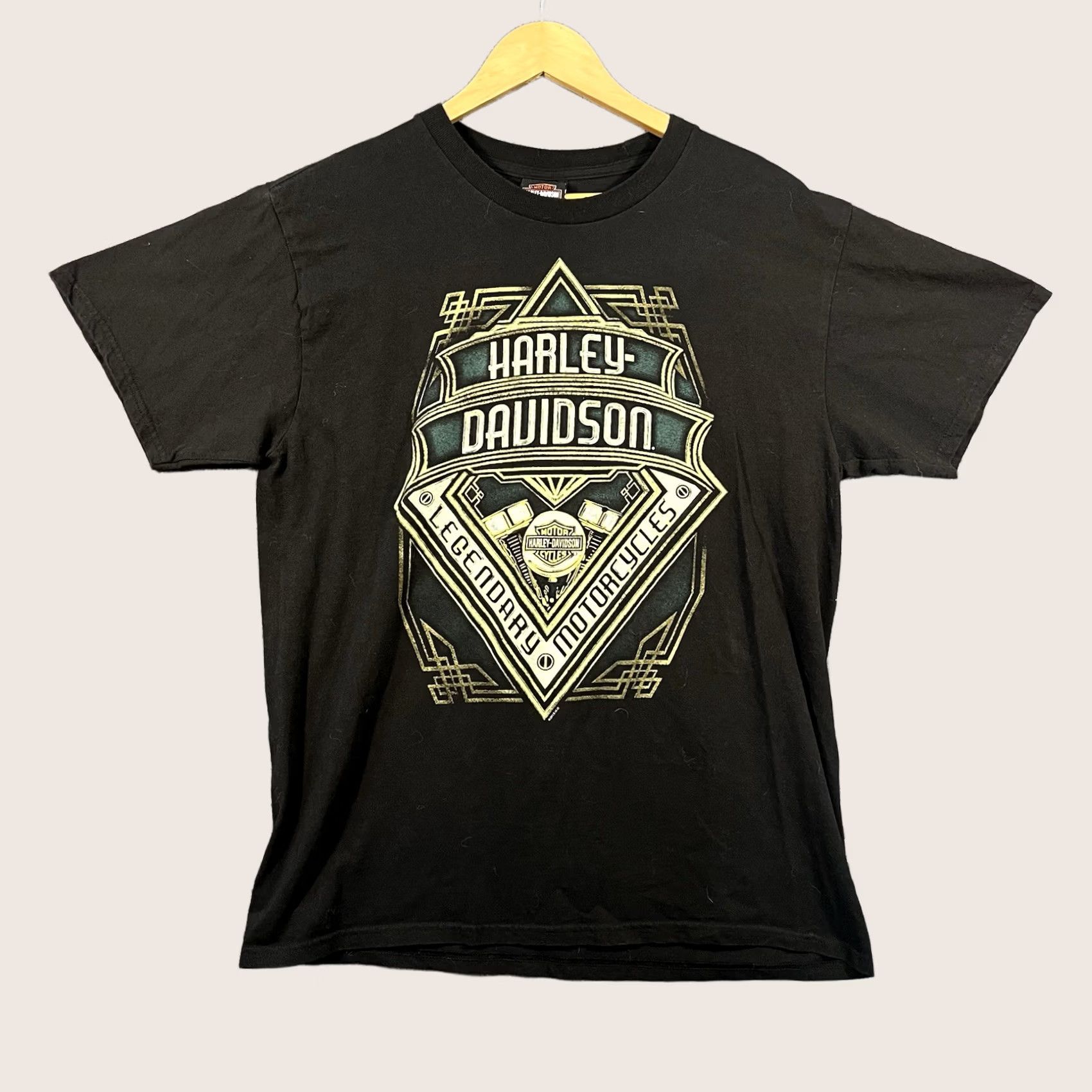Harley Davidson VINTAGE Harley-Davidson Shirt Mens Large Black Graphic Print Crew Neck Short Sleeve Cotton Logo Biker Motorcycle VT Y2K Essex Jct Size US L / EU 52-54 / 3 - 1 Thumbnail