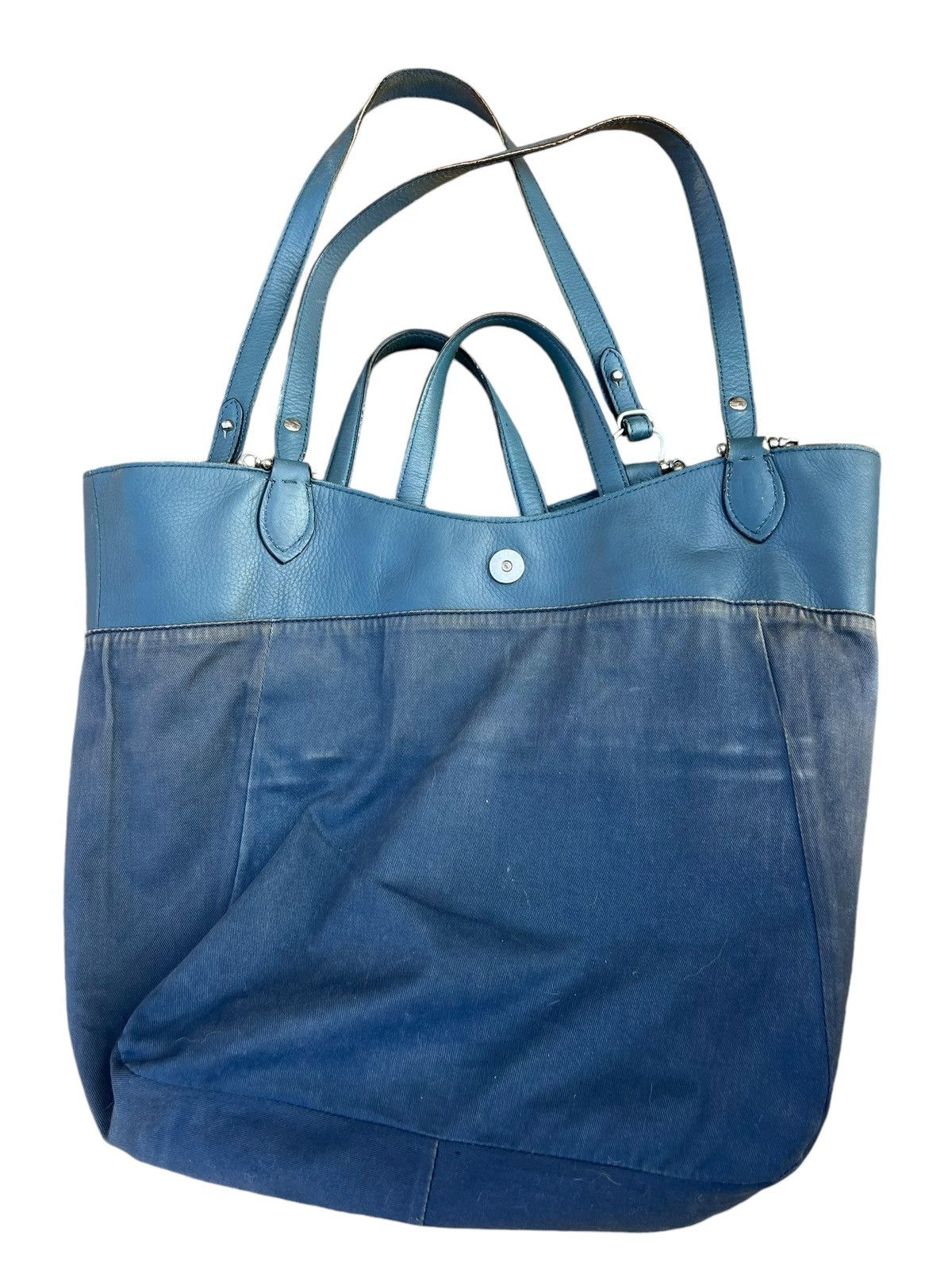 Leather FARO Japan Distressed Patina Leather 2 Way Tote Bag Size ONE SIZE - 23 Thumbnail