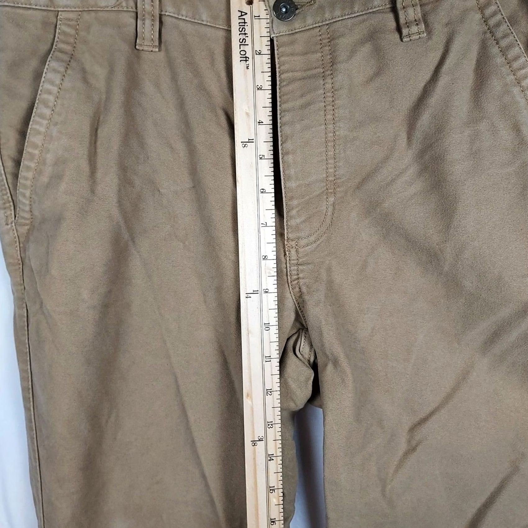 Vintage L.L. Bean Khaki Chino Pants Regular Fit 32x34 Cotton Casual Trousers Beige/Beige SlasH Pockets Zip Closure Mens Size US 32 / EU 48 - 6 Thumbnail