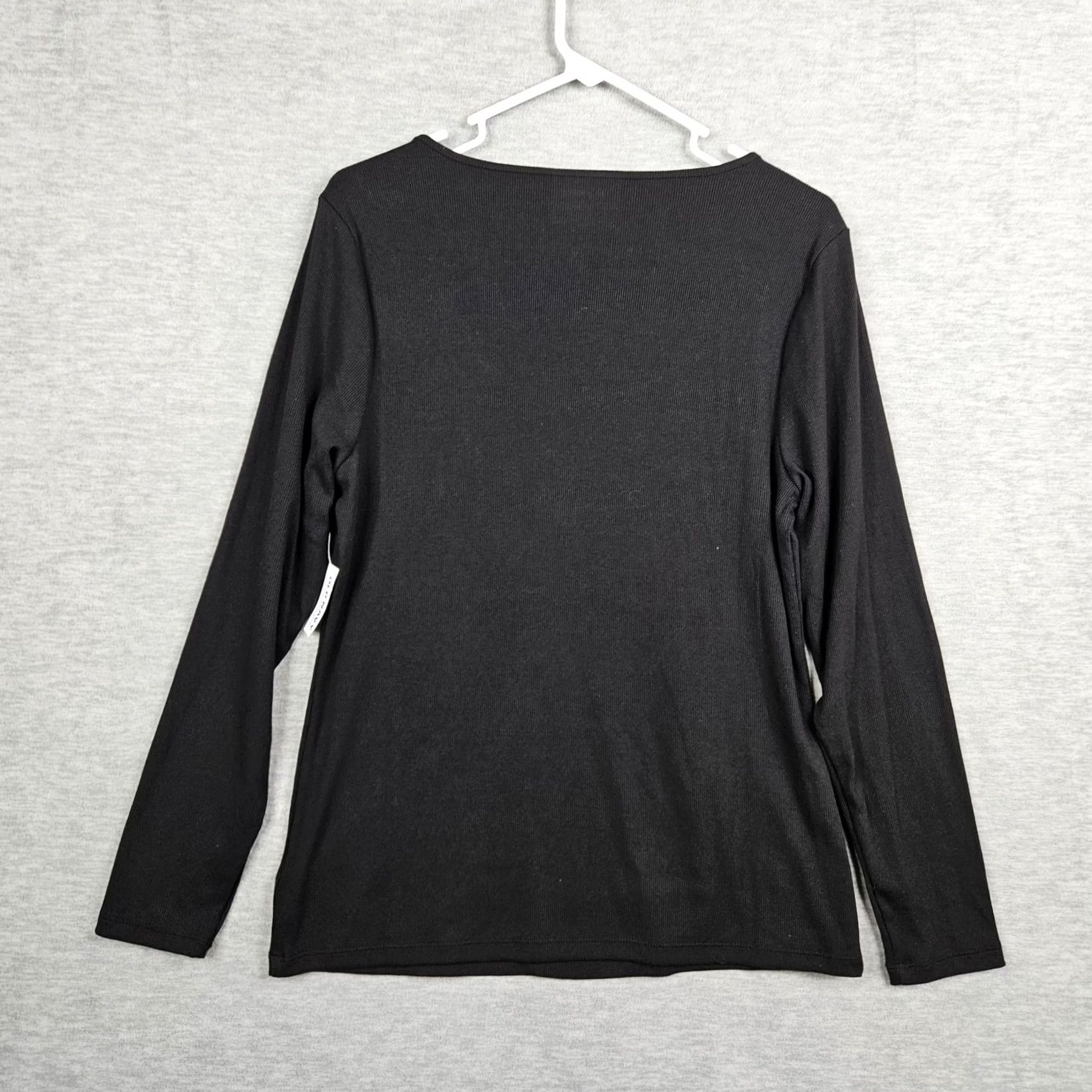 Old Navy Old Navy Womens Long Sleeve Round Neck Casual black T-shirt XL NEW Size XL / US 12-14 / IT 48-50 - 2 Thumbnail