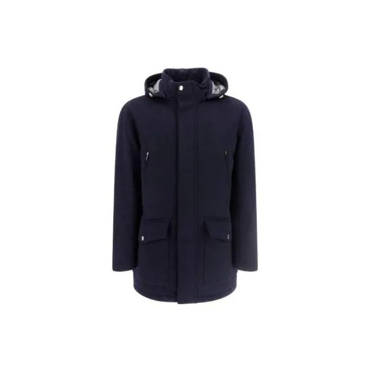 Brunello Cucinelli Coats in Navy Blue Size US L / EU 52-54 / 3 - 1 Thumbnail