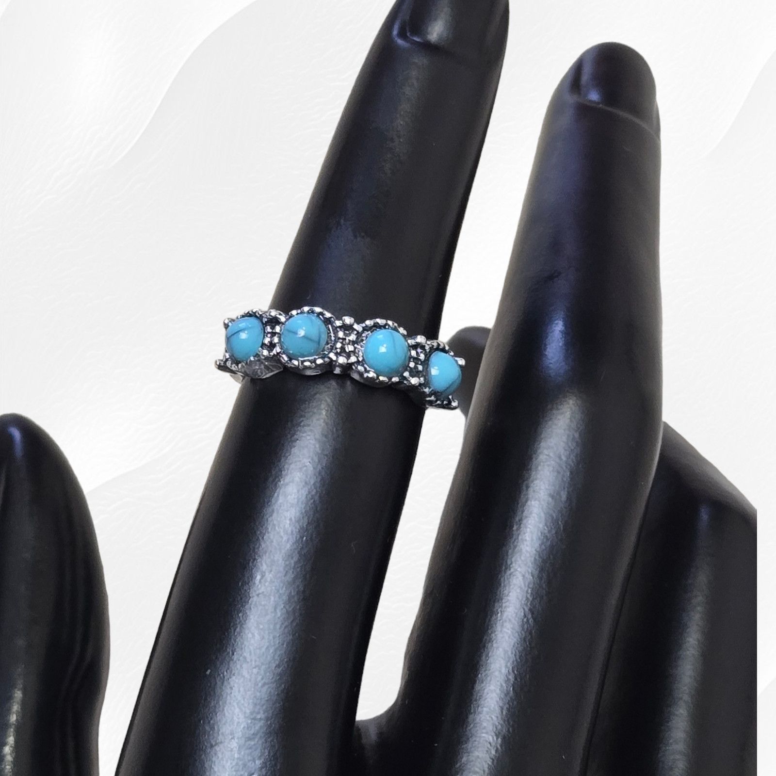 Other Retro Turquoise Boho Fashion Ring Size 6 Size ONE SIZE - 5 Thumbnail