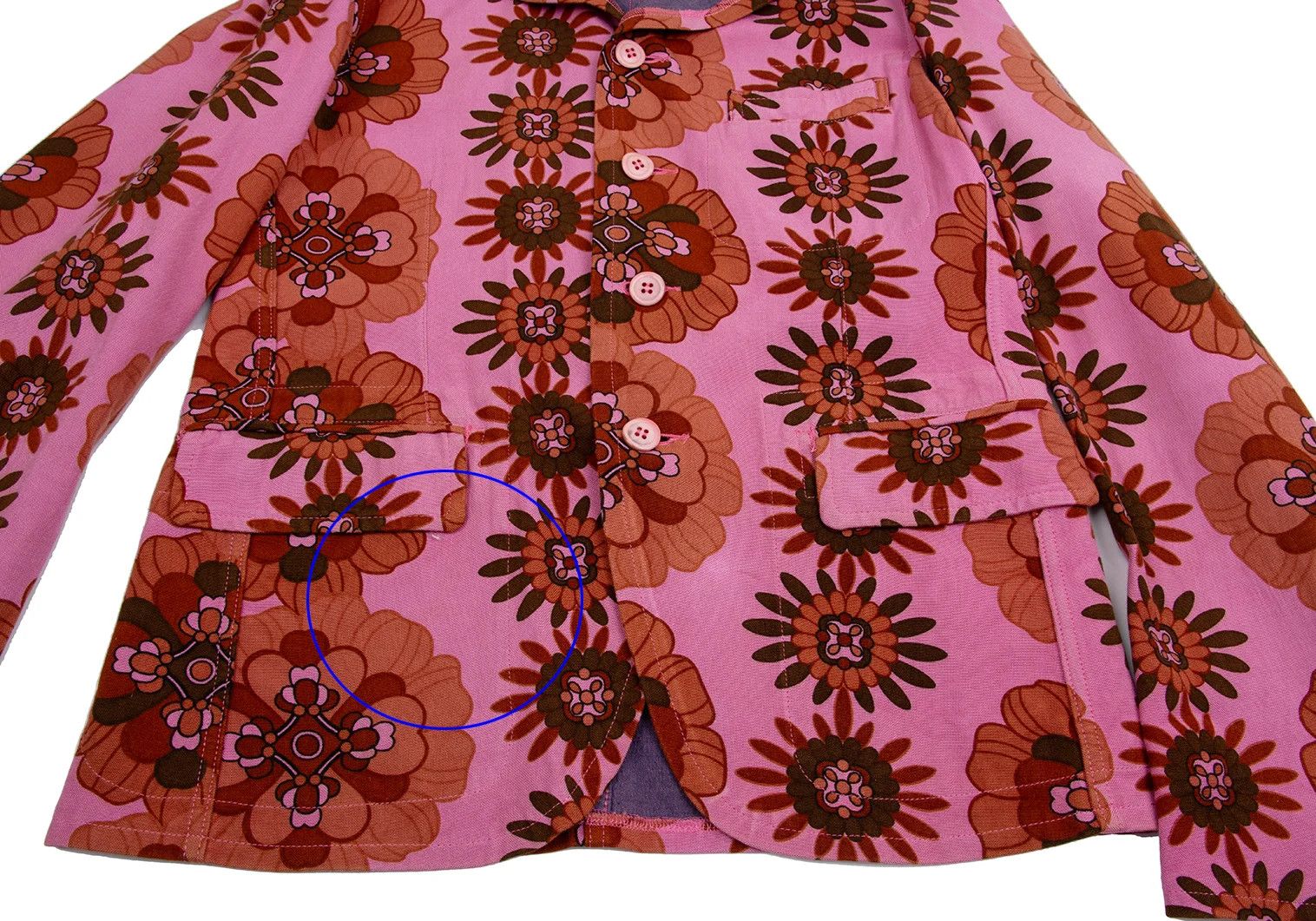 Comme des Garcons Homme Plus Product Dyed Flower Print Jacket in Pink and Brown Size US M / EU 48-50 / 2 - 11 Thumbnail