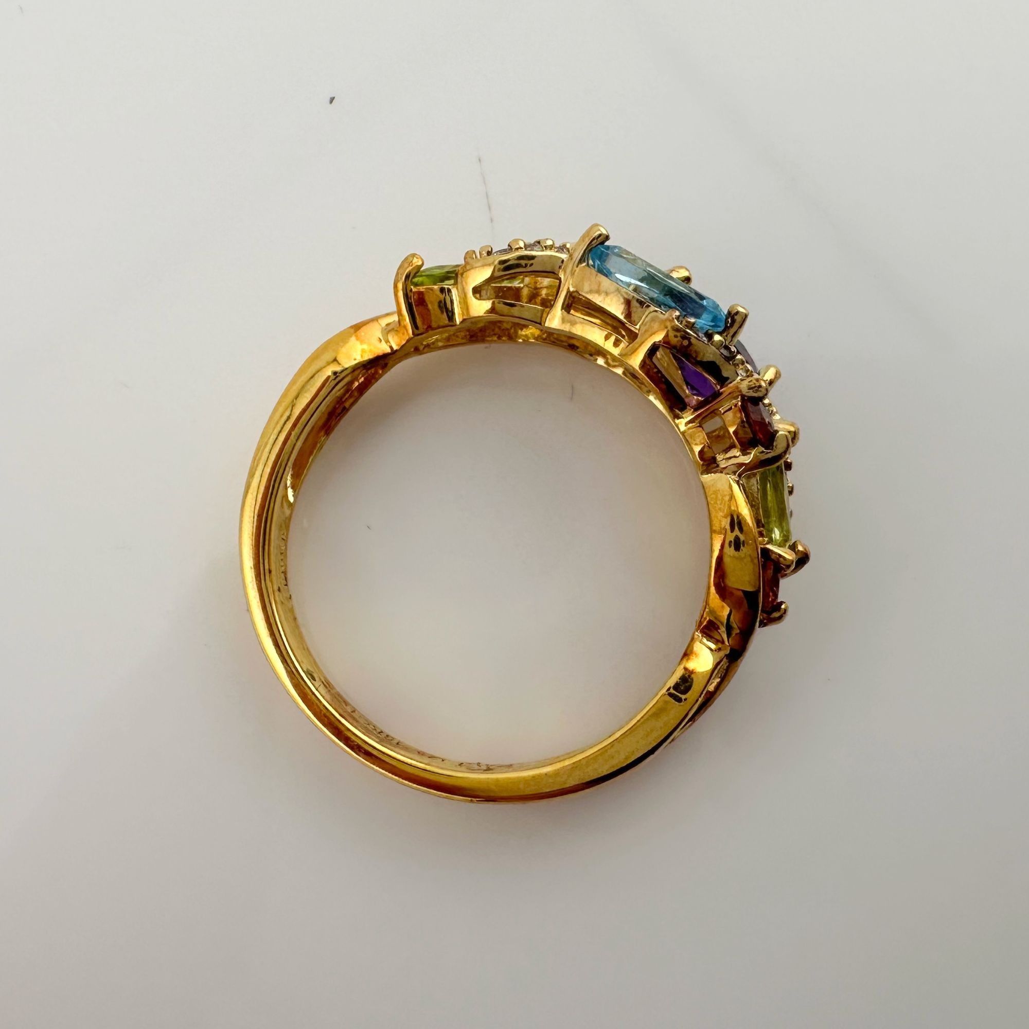 Other Colorful Gemstone Bouquet Ring in Sterling Silver Goldplate Size ONE SIZE - 10 Thumbnail