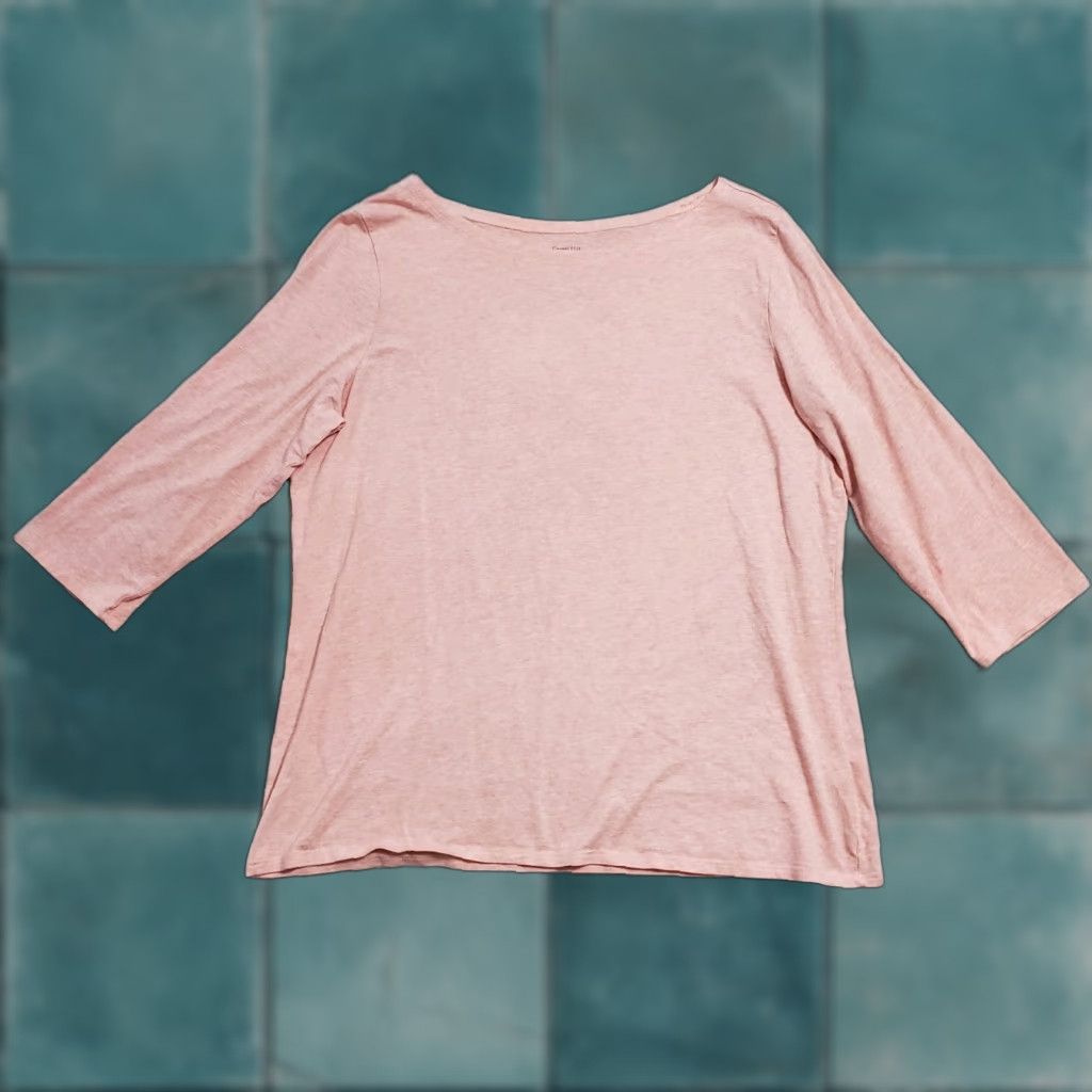 Vintage Garnet Hill Top Women XL Pink Soft Organic Pima Cotton Blend 3/4 Sleeve Capsule Shirt Womens Size XL / US 12-14 / IT 48-50 - 1 Thumbnail