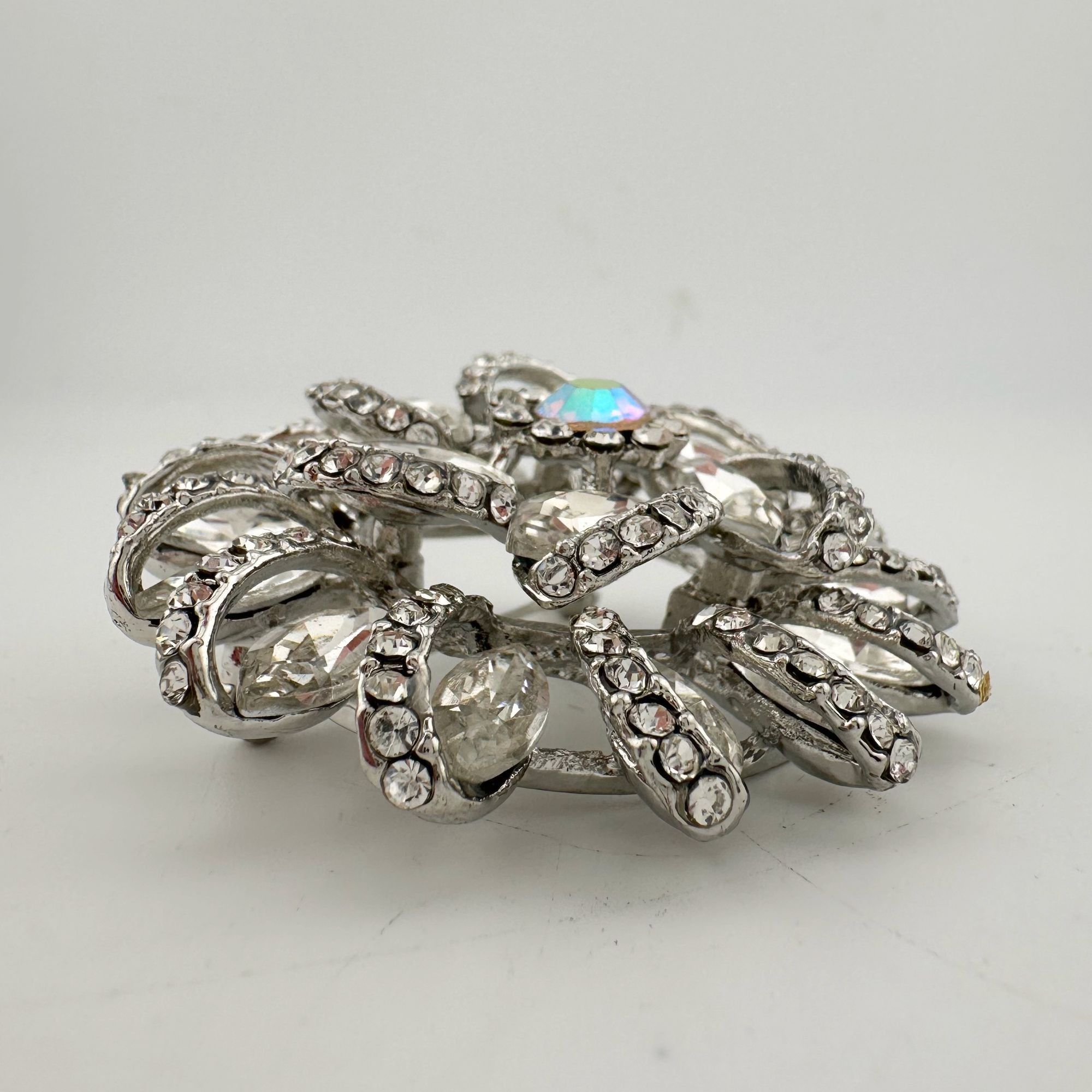 Other Beautiful Rhinestone Floral Swirl Brooch Size ONE SIZE - 4 Thumbnail