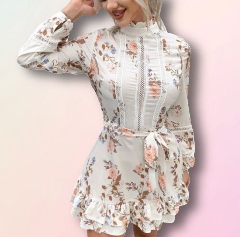Other Eilly Bazar, Ruffled, Fitted, Long Sleeve Peasant Dress Size S / US 4 / IT 40 - 14 Thumbnail