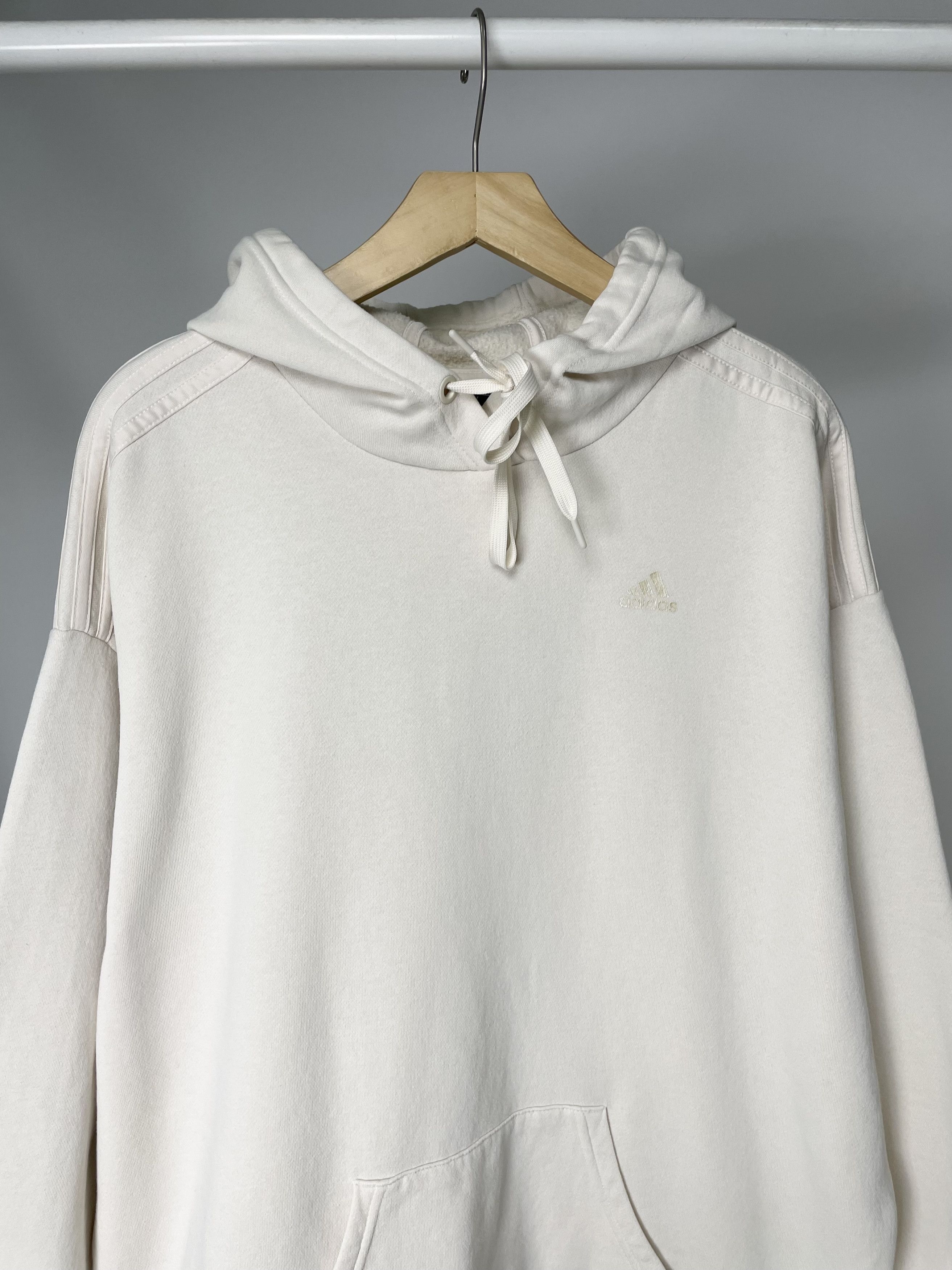 Adidas Adidas ( Size S ) Beige Cream Boxy Baggy Fit Hoodie Size S / US 4 / IT 40 - 2 Thumbnail
