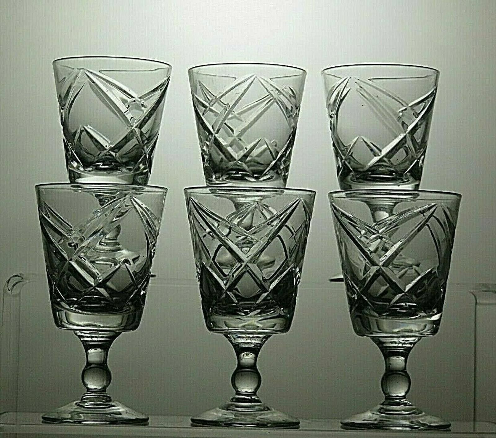 The Unbranded Brand Beautifully Design Cut Glass Crystal Set Of 6 Sherry 3 3/4" Size ONE SIZE - 3 Thumbnail