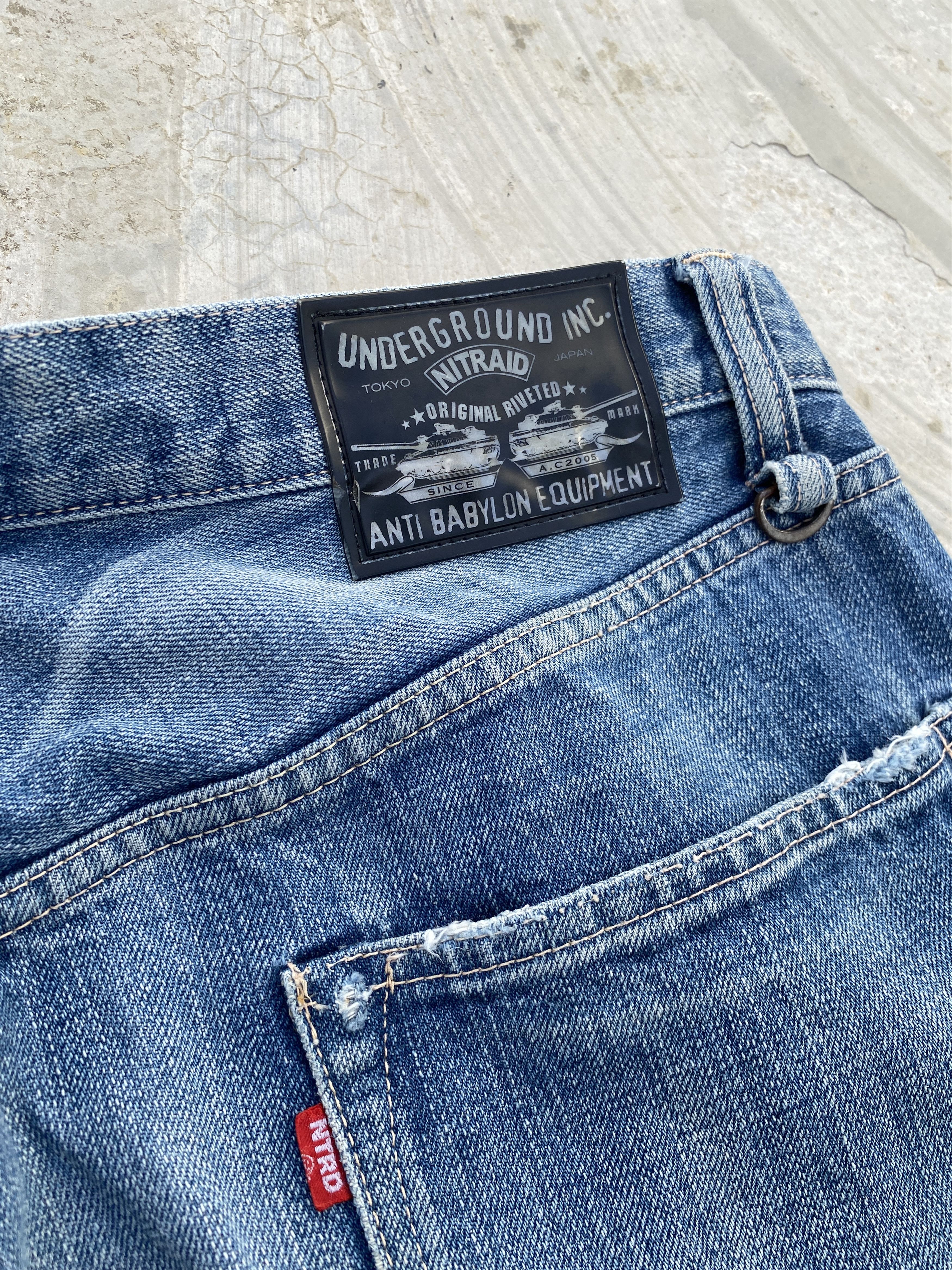 Japanese Brand × Nitraid Nitraid Underground Inc Distressed Jeans Size US 37 - 9 Thumbnail