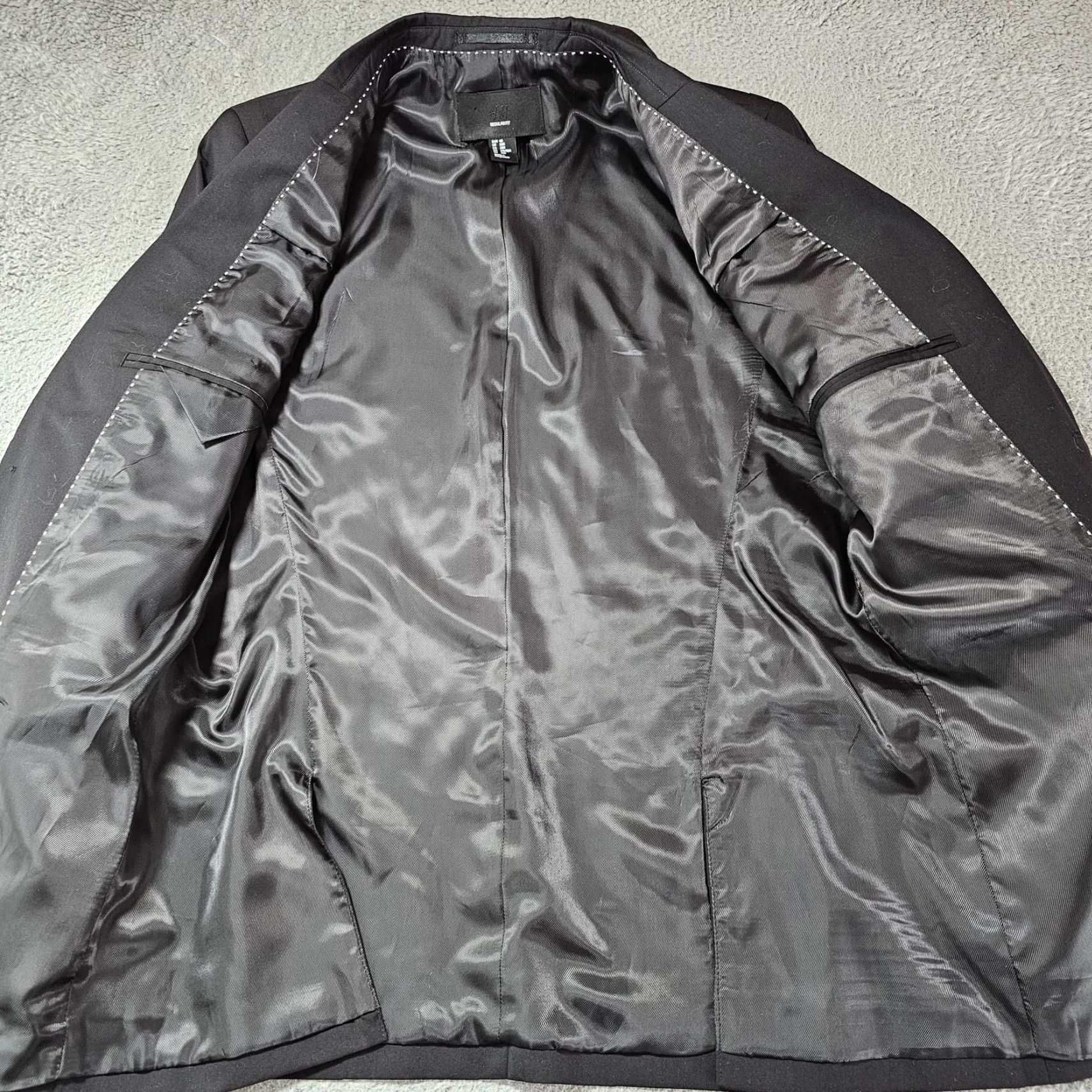 H&M H&M Blazer Mens 38R Black Regular Fit Blazer Jacket Single-Breasted 2-Button Notch Lapel Dry Clean Only Vintage No Size 38R - 4 Thumbnail