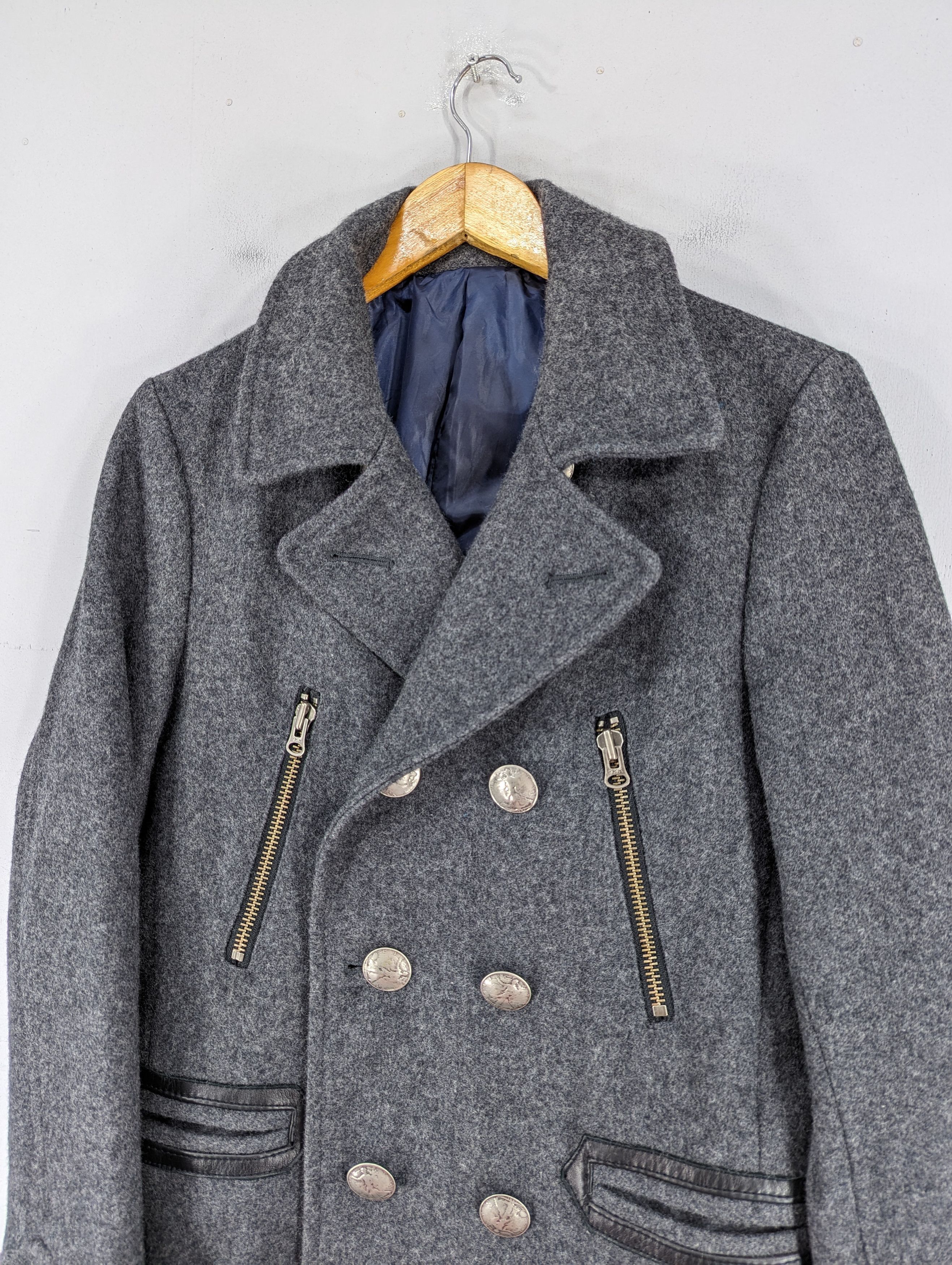 Japanese Brand 🔥RARE🔥291295 Homme Double Breasted Wool Jacket Size M / US 6-8 / IT 42-44 - 4 Thumbnail