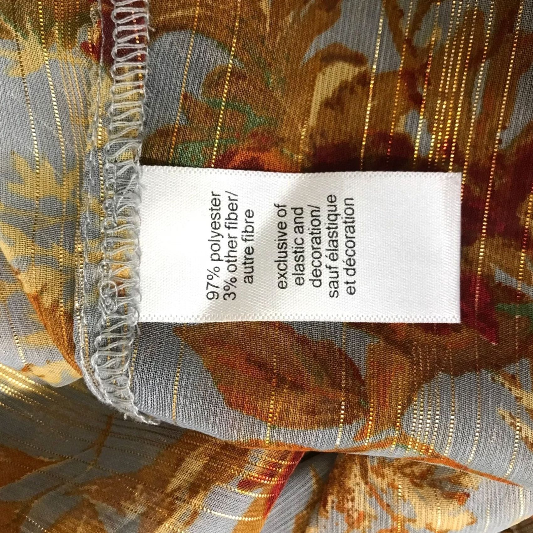 Vintage MAURICES Womens 1X GREY FLORAL LONG SLEEVE ROUND NECK POLYESTER BLEND TOP Size XL / US 12-14 / IT 48-50 - 8 Thumbnail