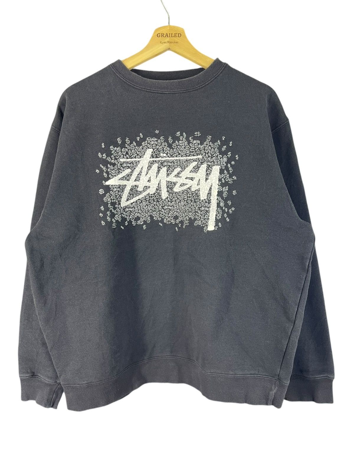 Stussy Vintage Stussy Dollar Sign Pattern Logo Sweatshirt Size US L / EU 52-54 / 3 - 2 Thumbnail