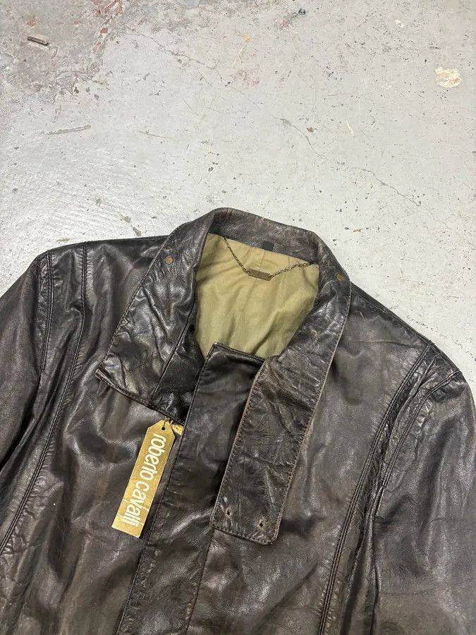 Roberto Cavalli 2000s Roberto Cavalli Black Leather Premium Trench Coat Size US S / EU 44-46 / 1 - 4 Thumbnail