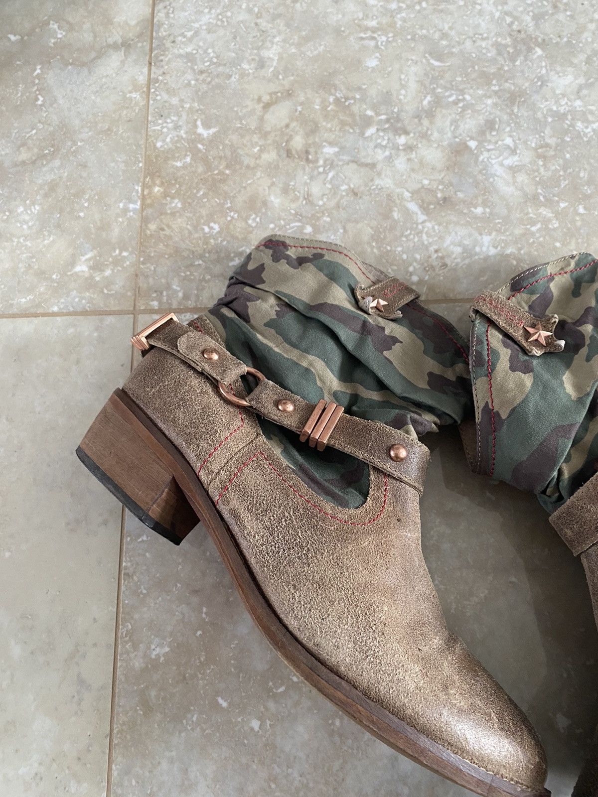 If Six Was Nine Vintage AS98 Buckle Biker Boots Rick Owens Style Airstep Y2K Size US 6.5 / EU 39-40 - 4 Thumbnail