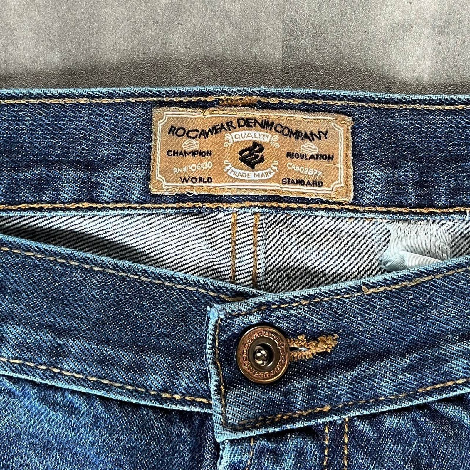 Japanese Brand × Rocawear × Vintage Vintage Y2K Baggy Wide Leg Rocawear Graphic Denim Jeans Size US 40 / EU 56 - 6 Thumbnail