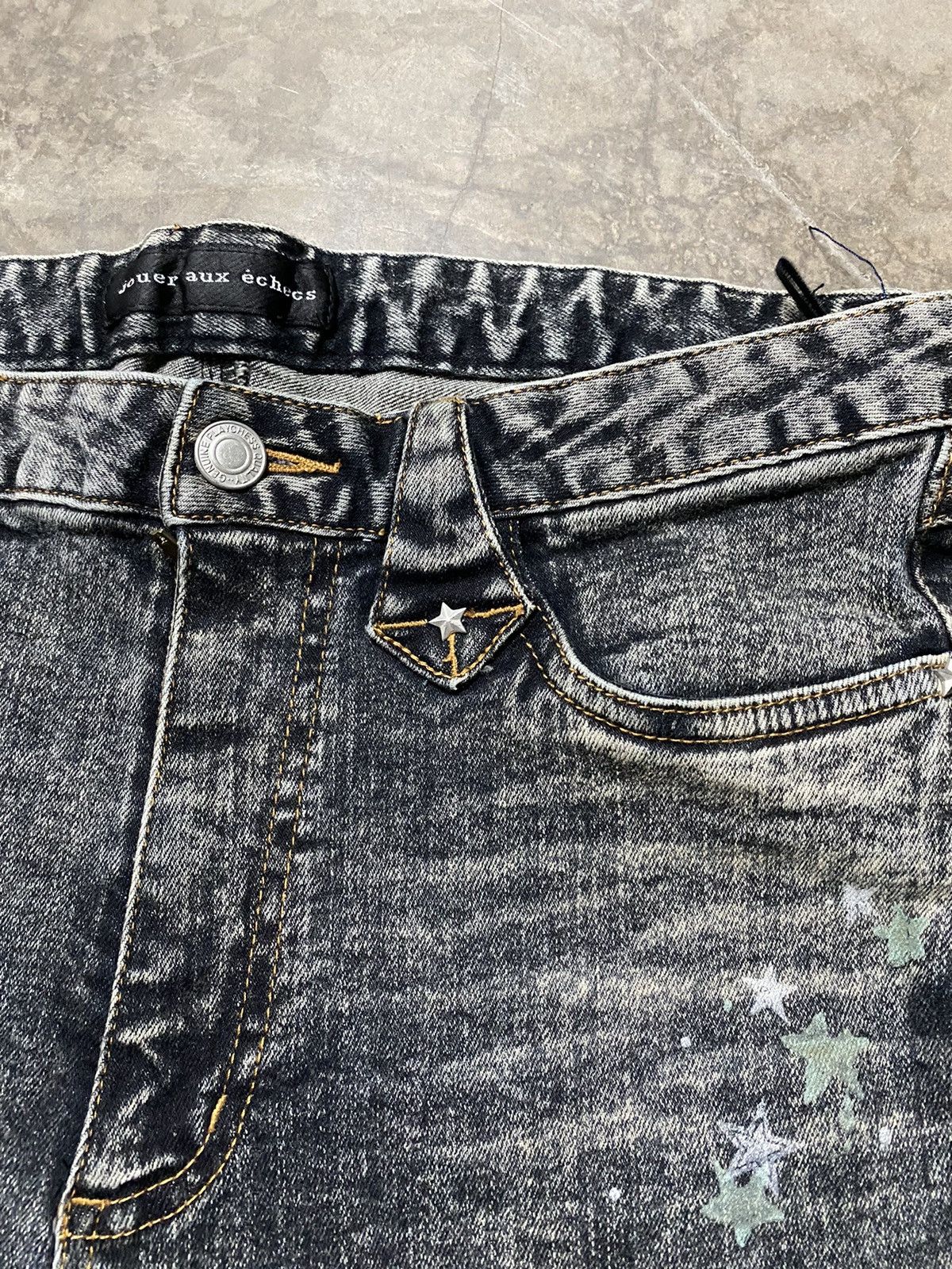 Japanese Brand Flare Jeans Jouer Aux Echecs Black Wash #15 Size US 30 / EU 46 - 6 Thumbnail
