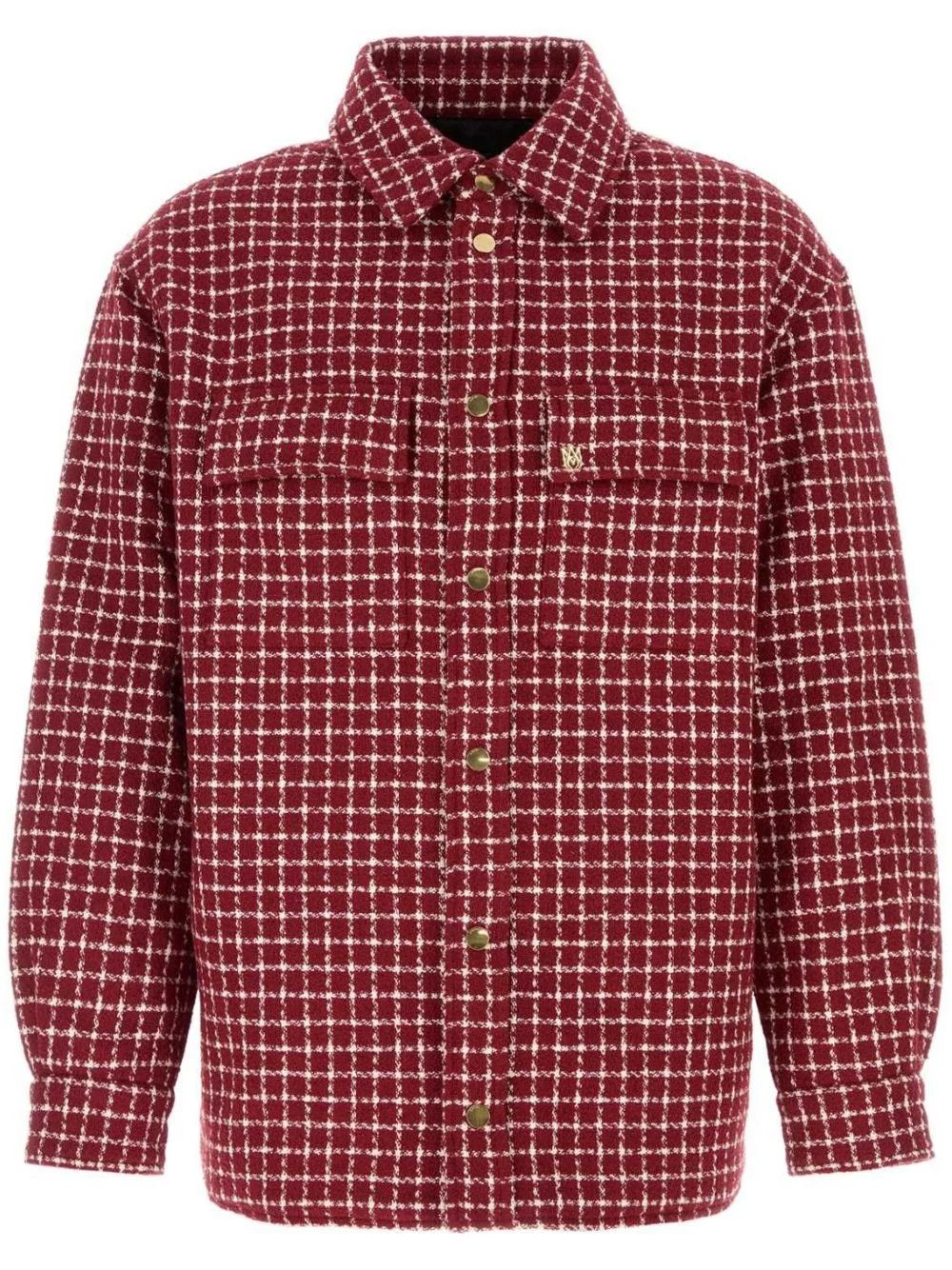 oc11z0126 Bouclé Shirt Jacket in Red