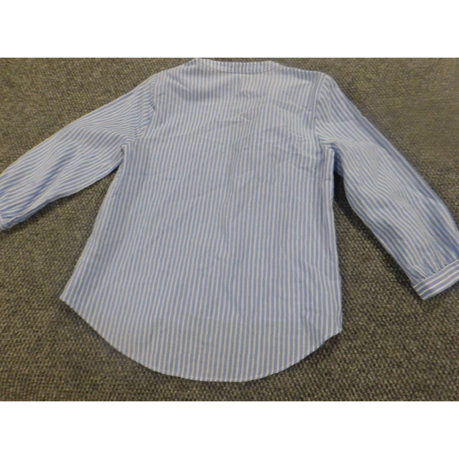 Vintage The Limited Blouse Womens S Blue Lightweight Striped Crew Neck Button Pullover Cotton Rayon Regular Casual Size S / US 4 / IT 40 - 7 Thumbnail