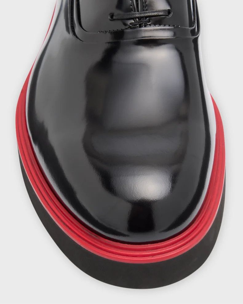 Salvatore Ferragamo o1s1rm1224 Fiorino Leather Derby Loafers in Black Size US 12.5 / EU 45-46 - 5 Thumbnail