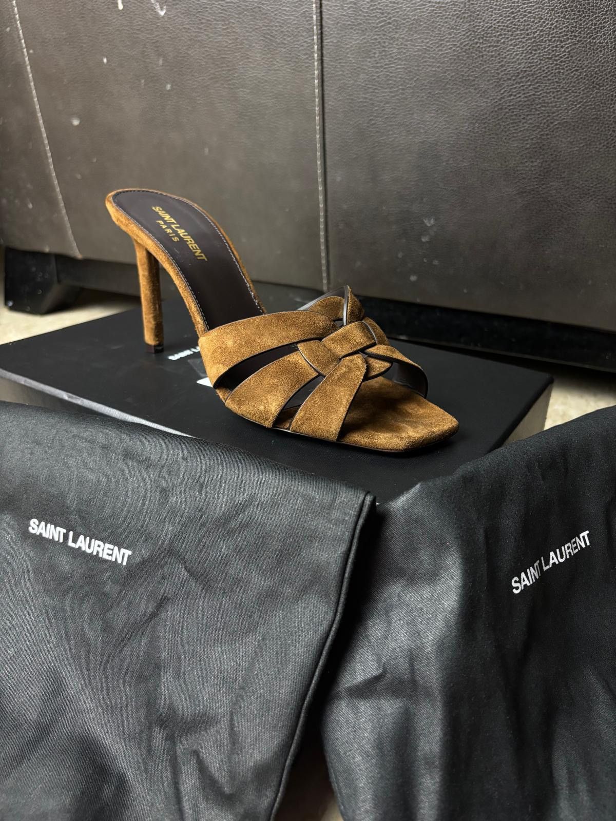Saint Laurent Paris Saint Laurent Tribute Mules Suede Heels Size US 9 / IT 39 - 4 Thumbnail
