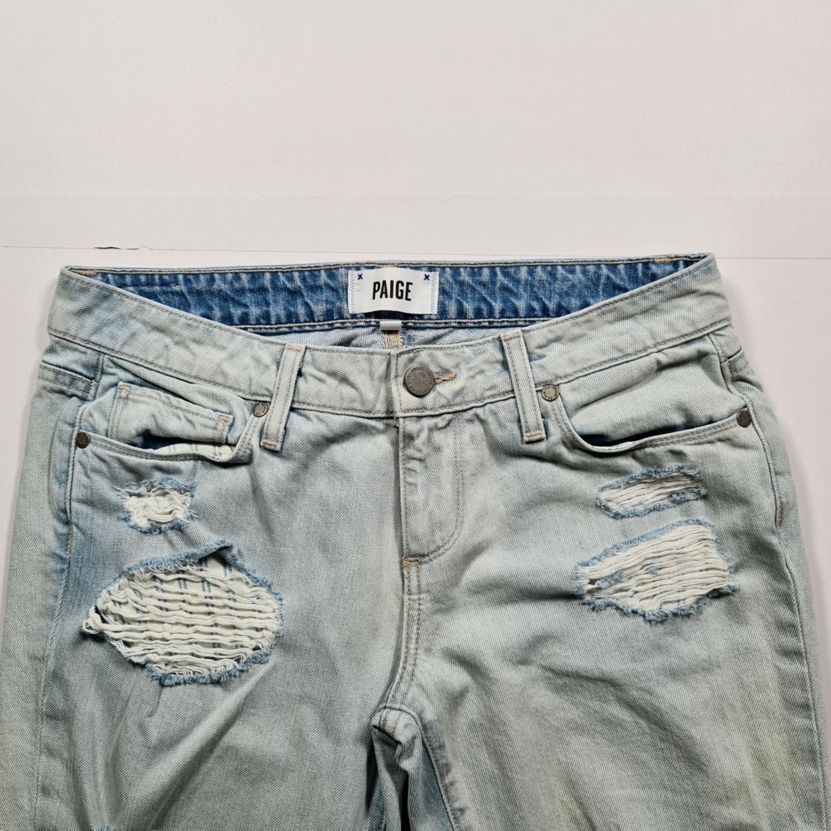 Paige Paige Womens Jeans W26 Skinny Low Rise Distressed Boyfriend Fit Denim Size 26" / US 2 / IT 38 - 2 Thumbnail