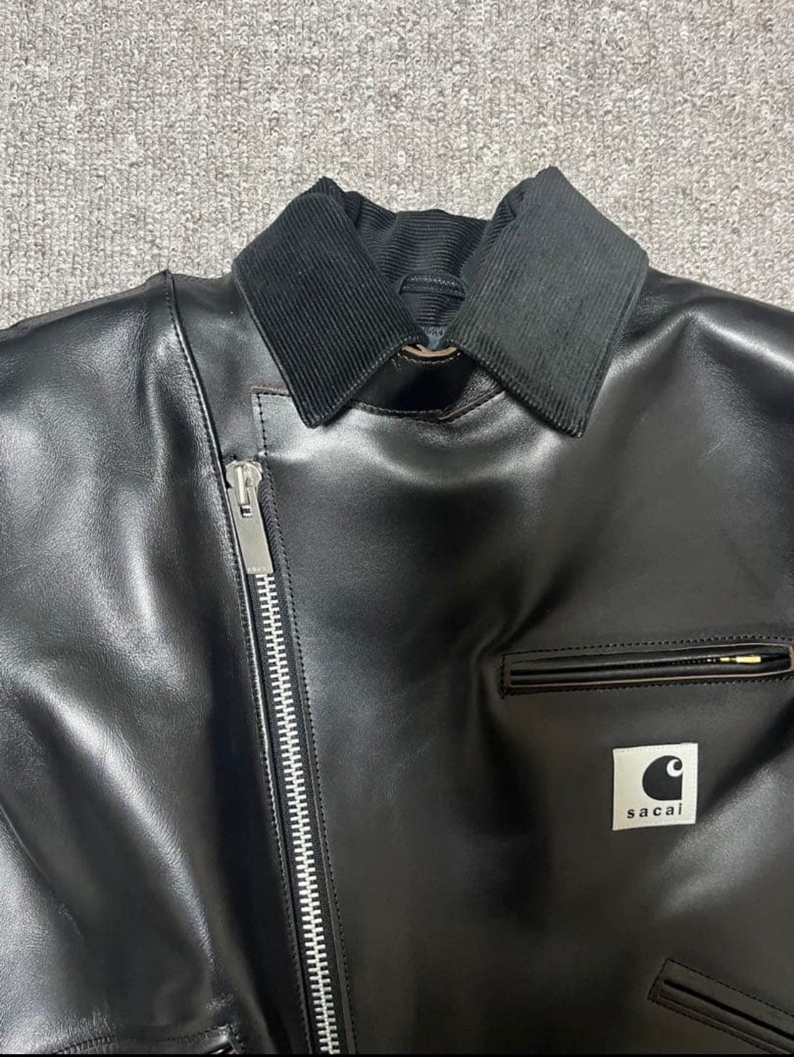 Carhartt Wip × Sacai sacai x Carhartt Leather Detroit Jacket size 1 Size S / US 4 / IT 40 - 4 Thumbnail