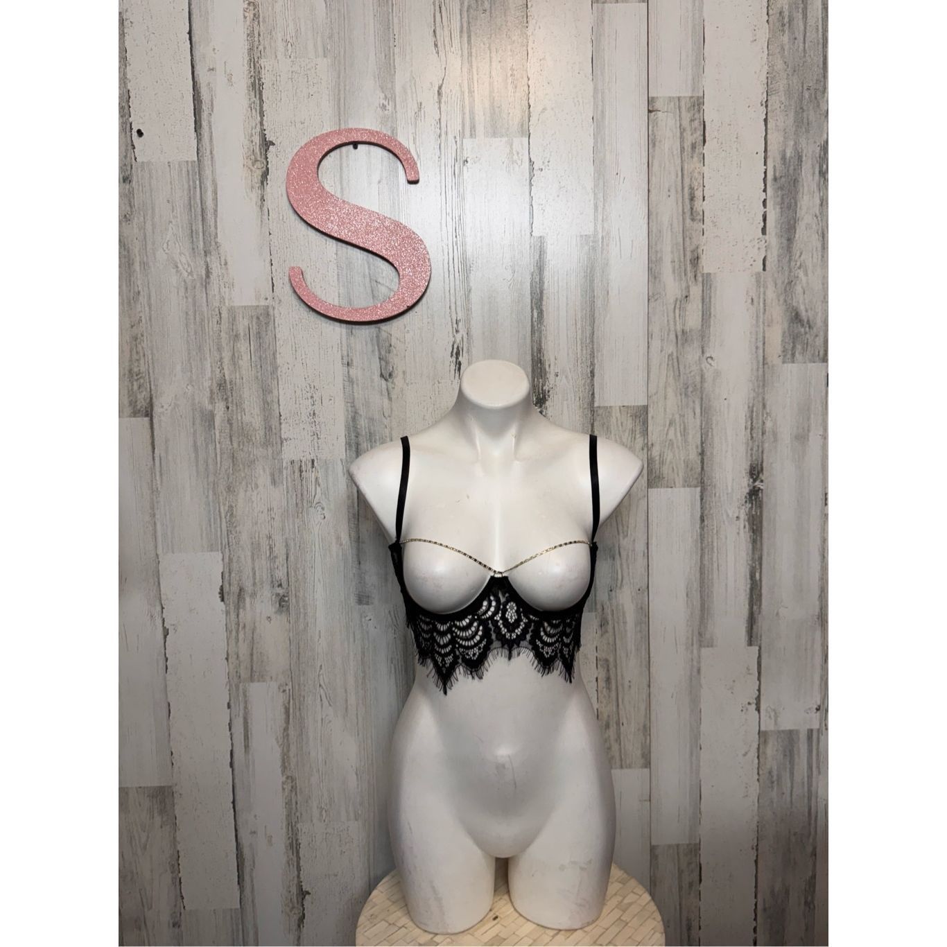 Other Black Lace Bralette Sheer Festival Crop Top / Lingerie Layer Size S / US 4 / IT 40 - 1 Thumbnail