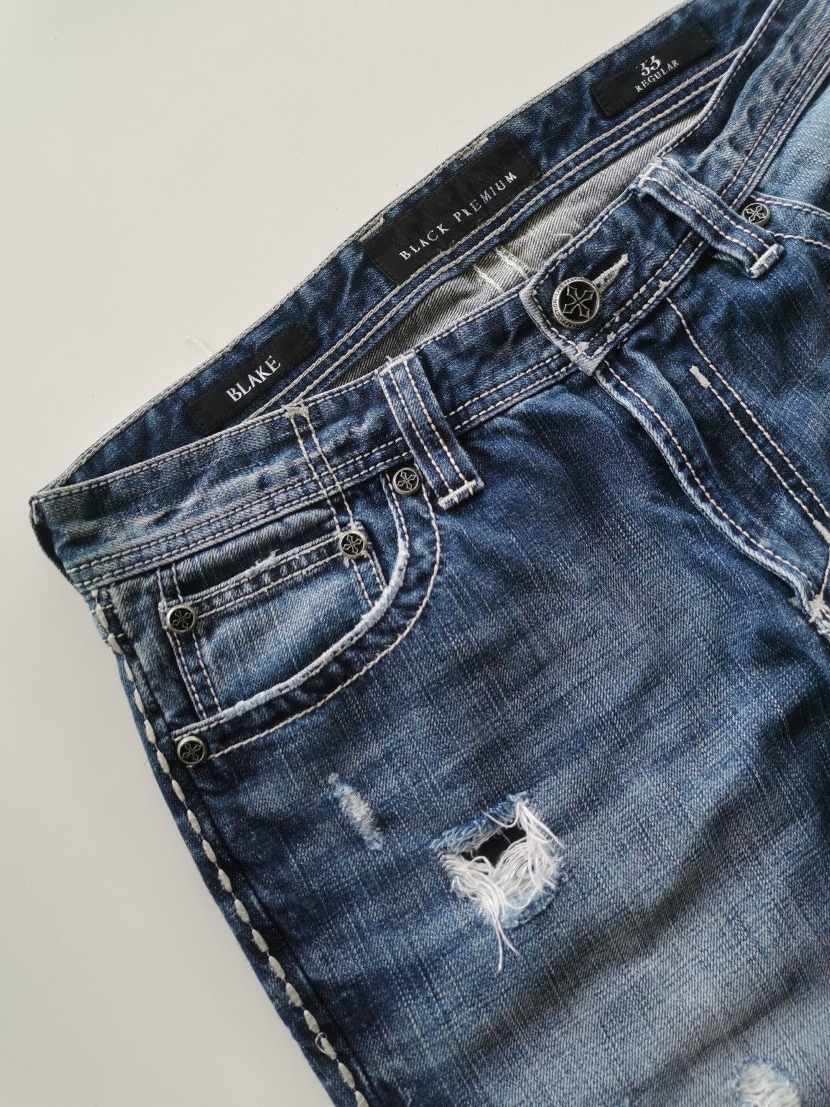 Affliction Y2k Affliction Distressed Denim Black Premium Size US 34 / EU 50 - 16 Thumbnail