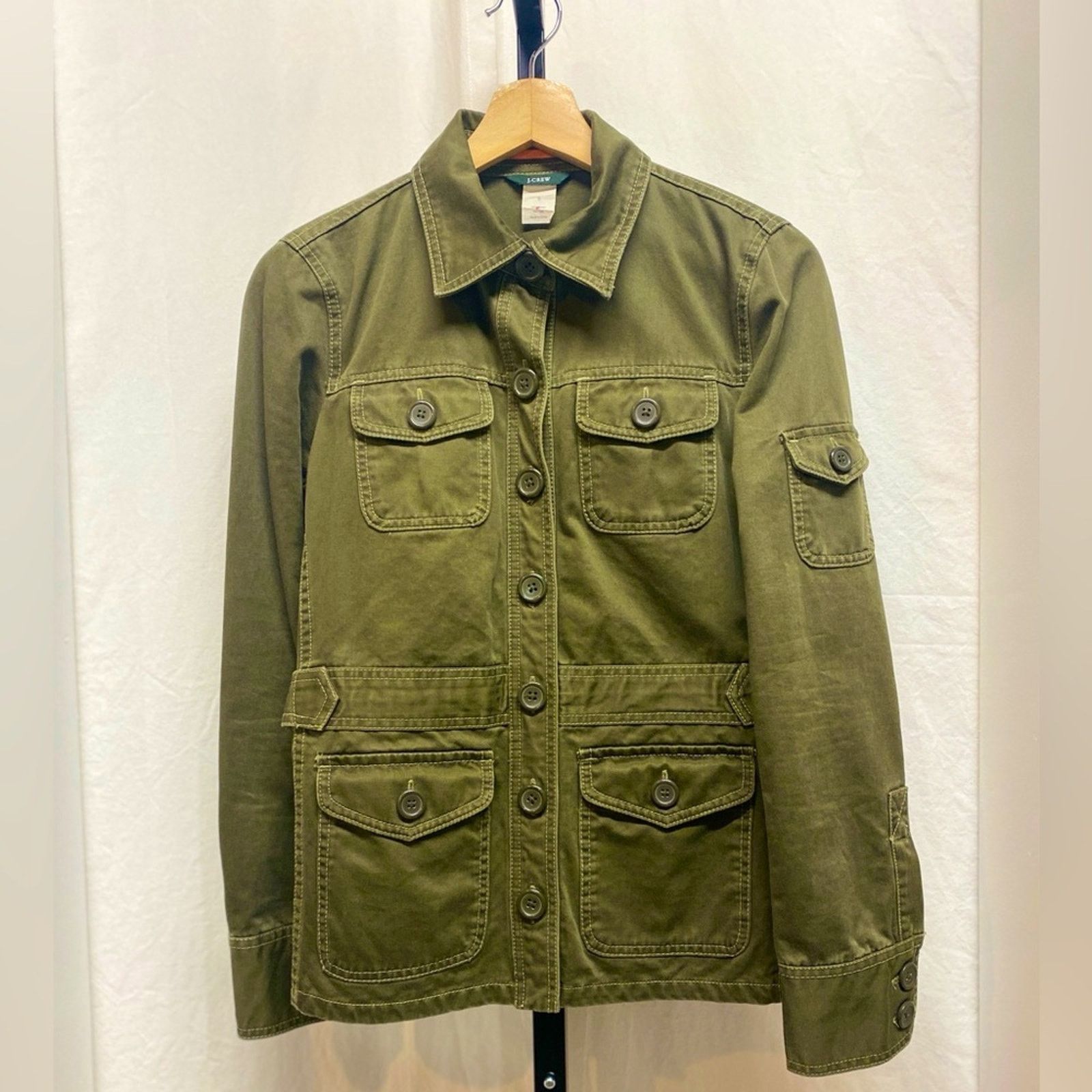J.Crew Fabulous Italian green cargo, military style J. Crew jacket Size S / US 4 / IT 40 - 1 Thumbnail