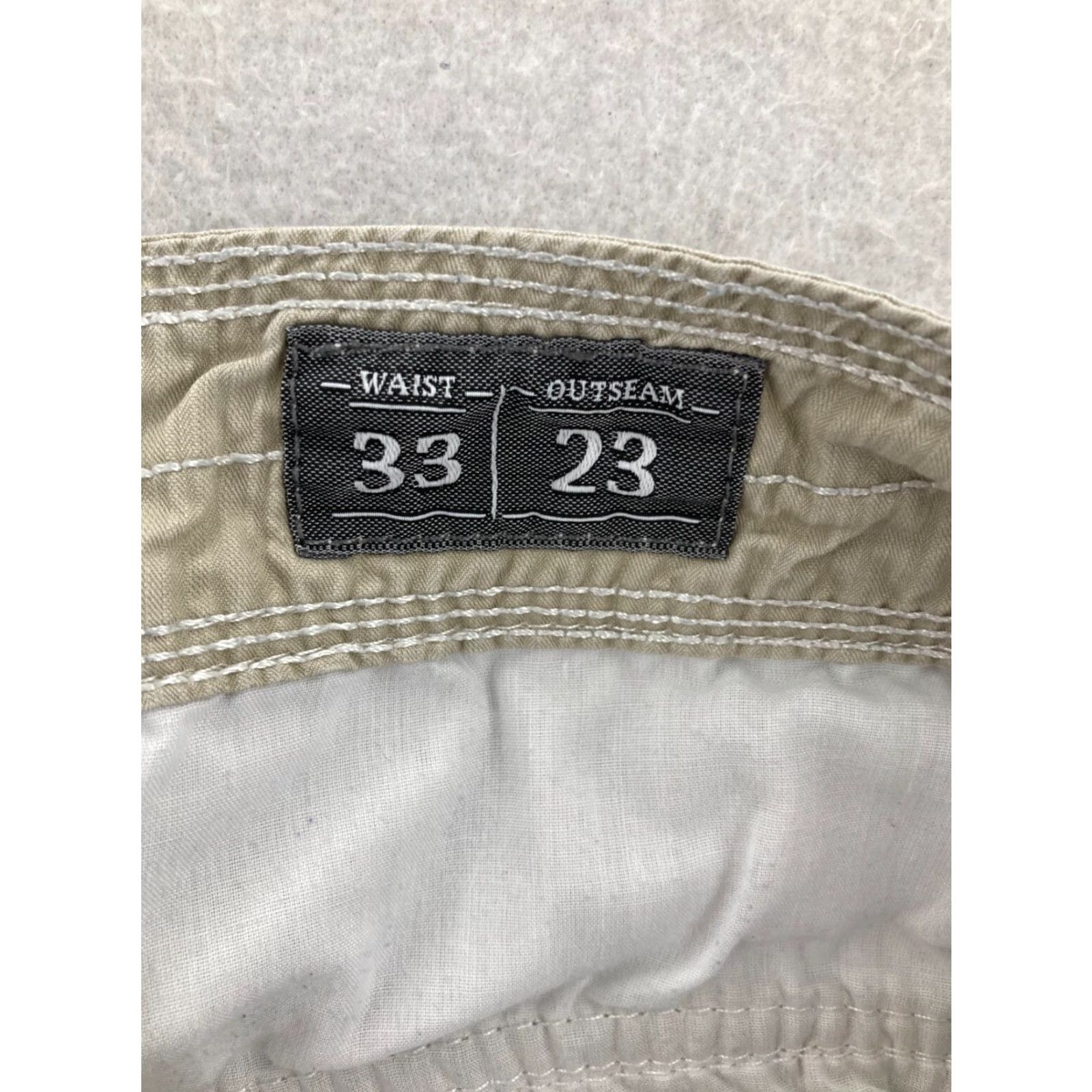 BKE BKE Standard Fit Mens Shorts 33 Norman Chino Beige Plaid 33in Inseam 11.5in Polyester Spandex Flat Front Casual Men Size US 33 - 7 Thumbnail