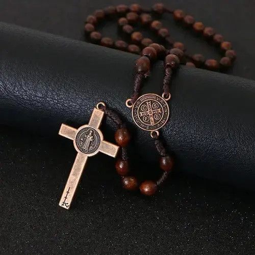 Jewelry × Other Saint Benedict Rosary Necklace Chain Catholic Church Jesus Size ONE SIZE - 3 Thumbnail