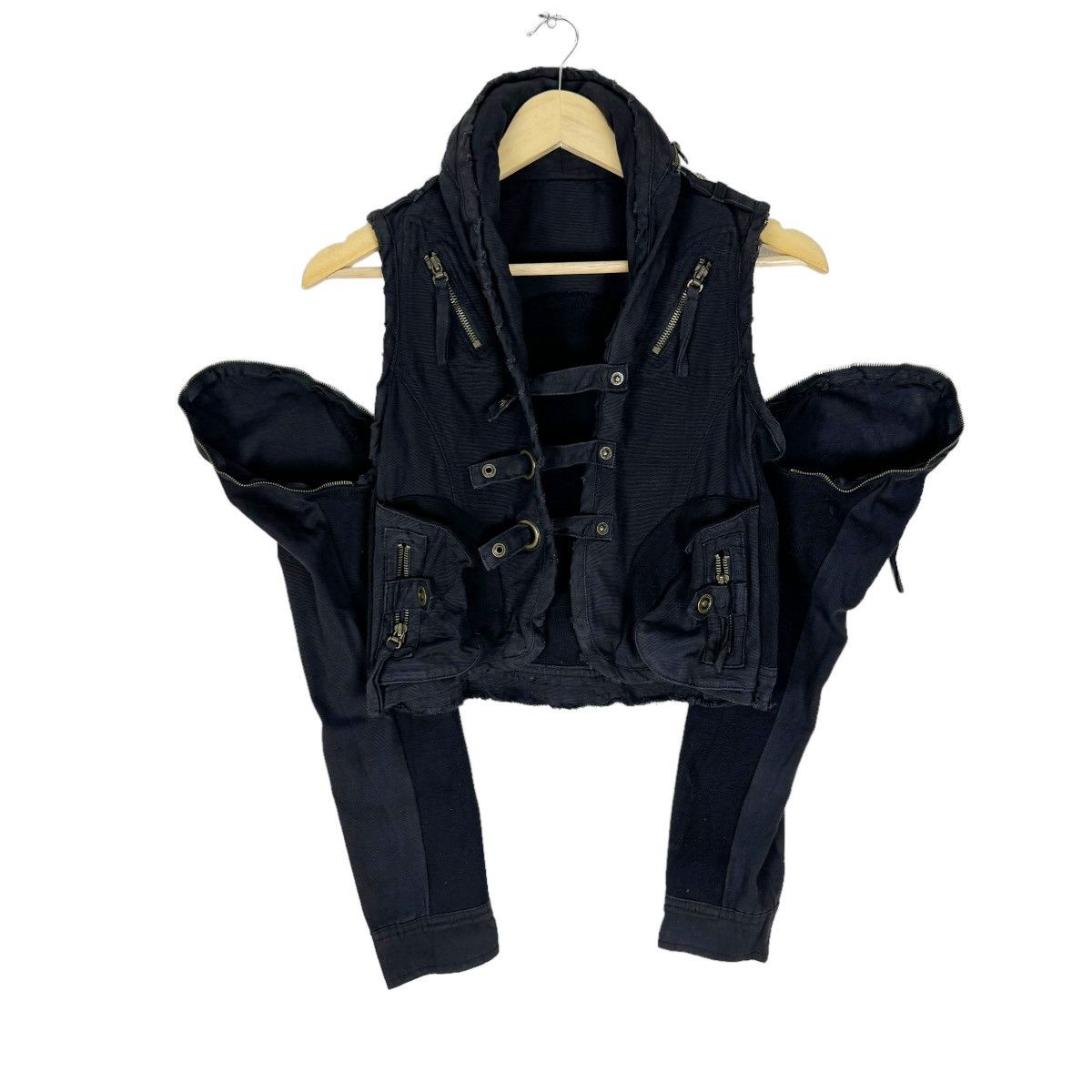 Japanese Brand ⚡️CAROLL SMALL PART DETACHABLE SLEEVE HOODIE BONDAGE JACKET Size XS / US 0-2 / IT 36-38 - 1 Thumbnail