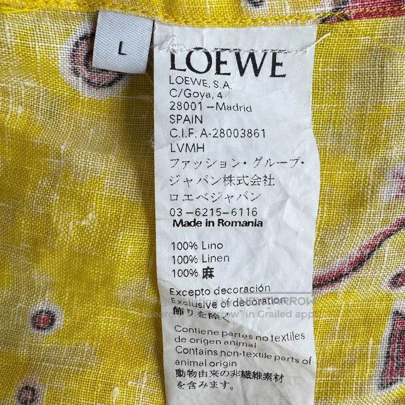 Loewe Loewe Yellow Animal Print Lapel Single-breasted Shirt Size US L / EU 52-54 / 3 - 4 Thumbnail