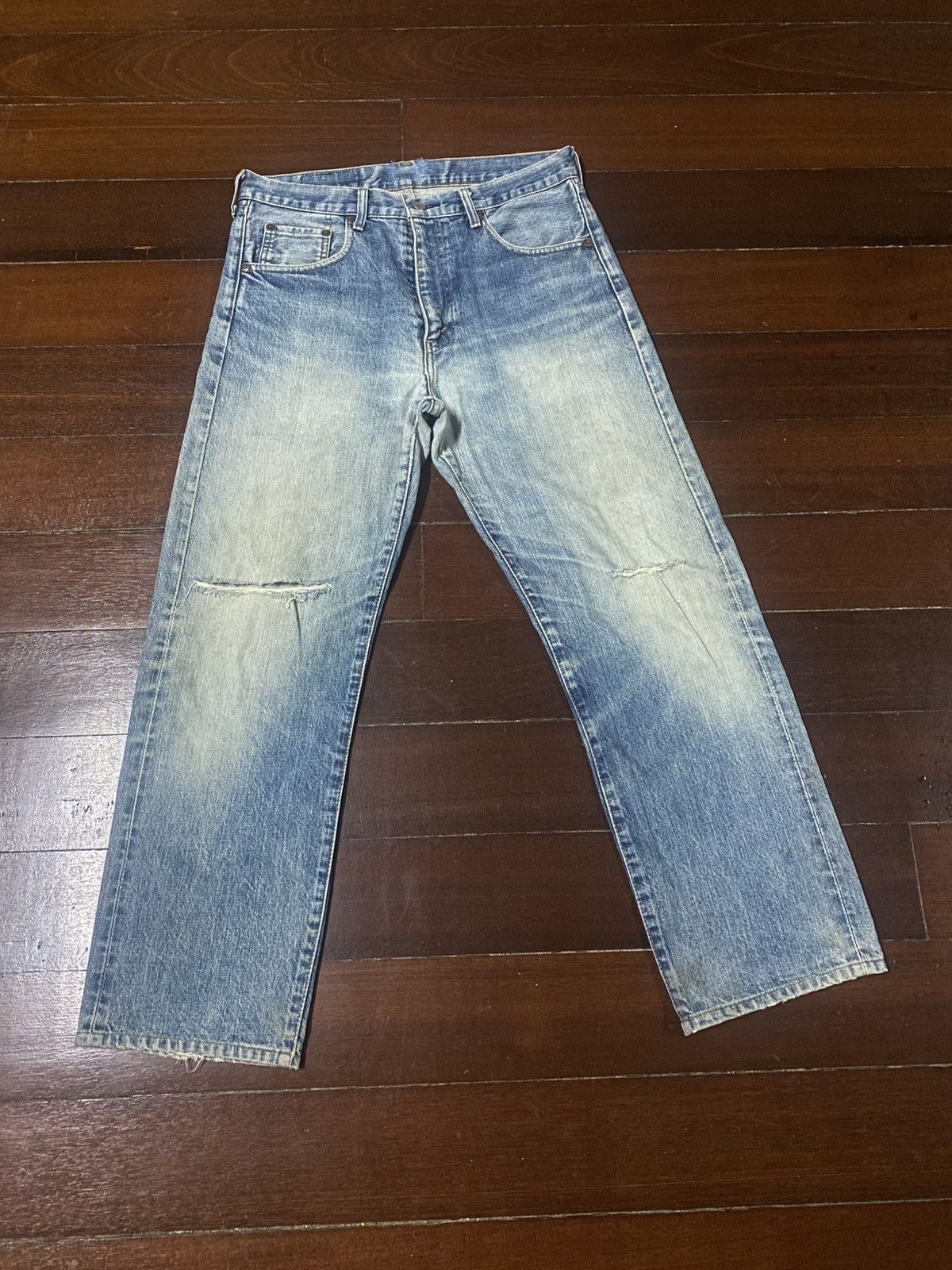 Levi's Vintage Clothing Vintage LEVIS Big E 502XX Selvege J22 button Made in JAPAN Size US 34 / EU 50 - 1 Thumbnail