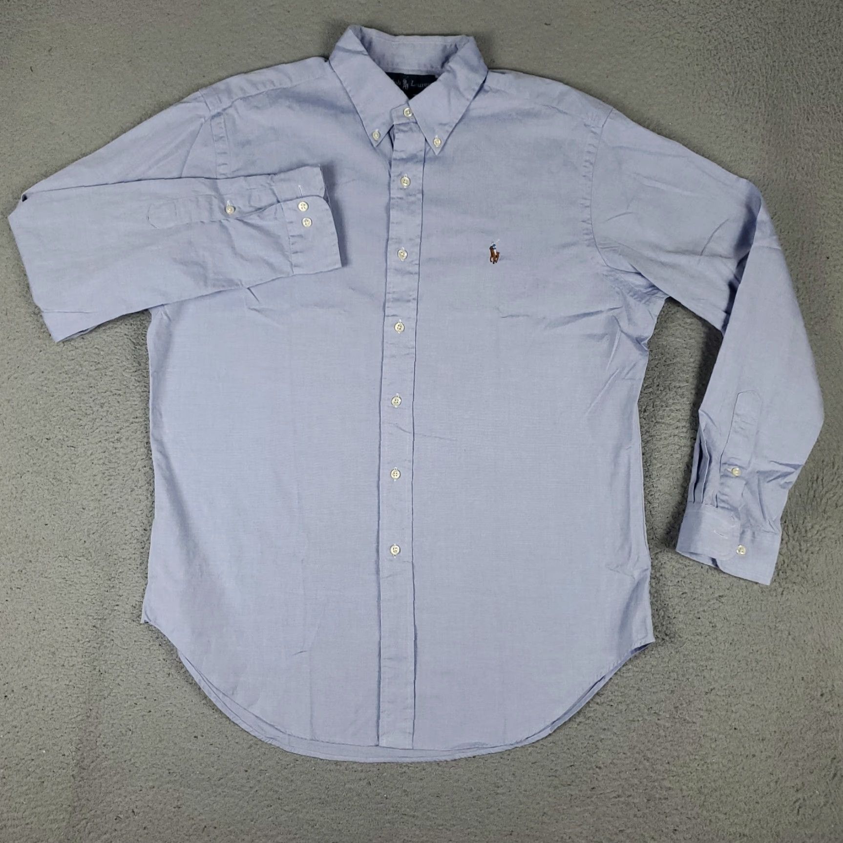 Ralph Lauren Ralph Lauren Shirt Mens 16 Blue Plaid Classic Pony Dress Button Up Long Sleeve Shirt Size 42R - 3 Thumbnail