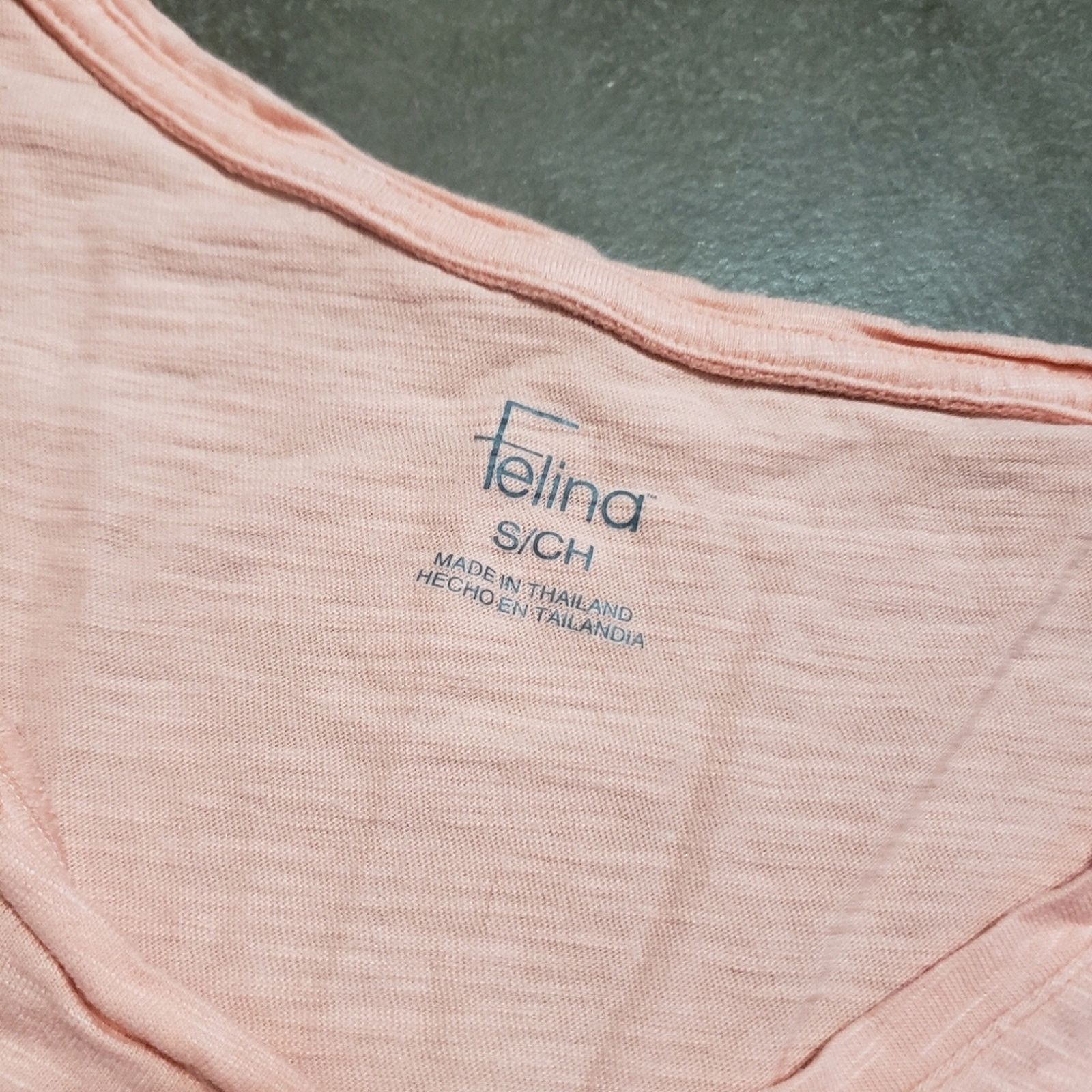 Other Light Pink | FELINA | Vneck Short Sleeve Size S / US 4 / IT 40 - 3 Thumbnail