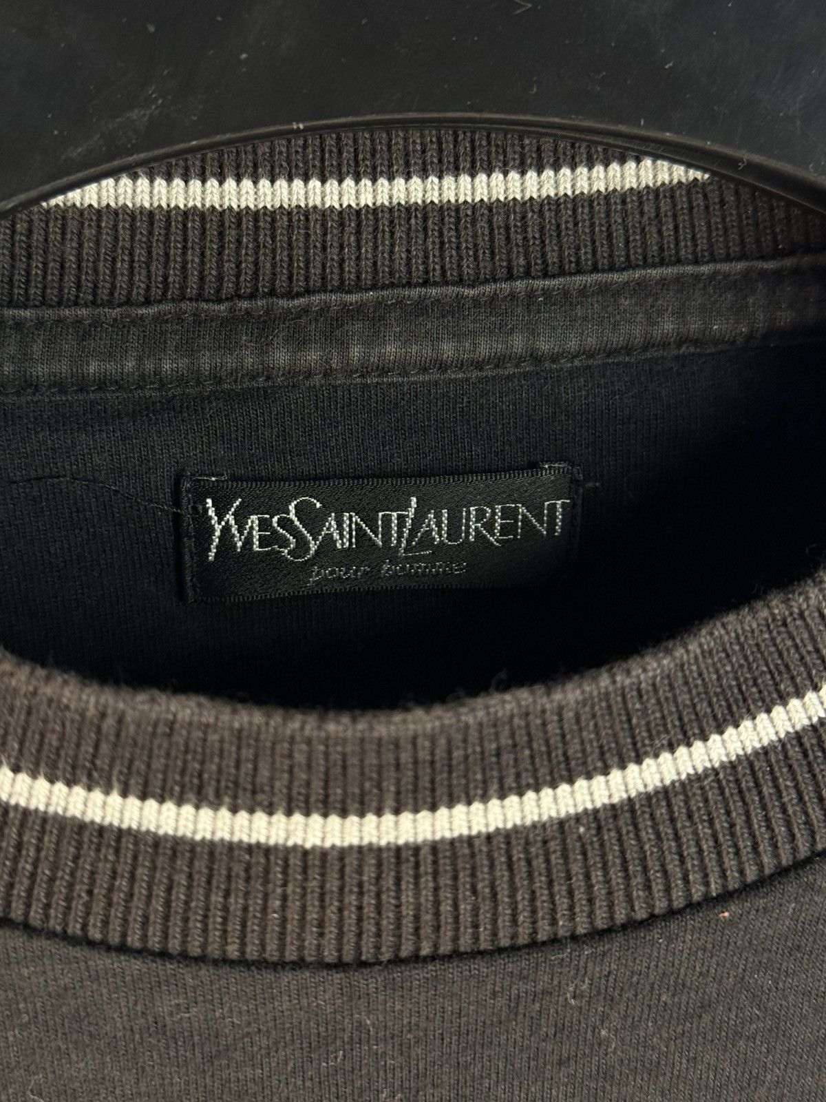 Yves Saint Laurent 90s Black YSL T-shirt Size US L / EU 52-54 / 3 - 5 Thumbnail